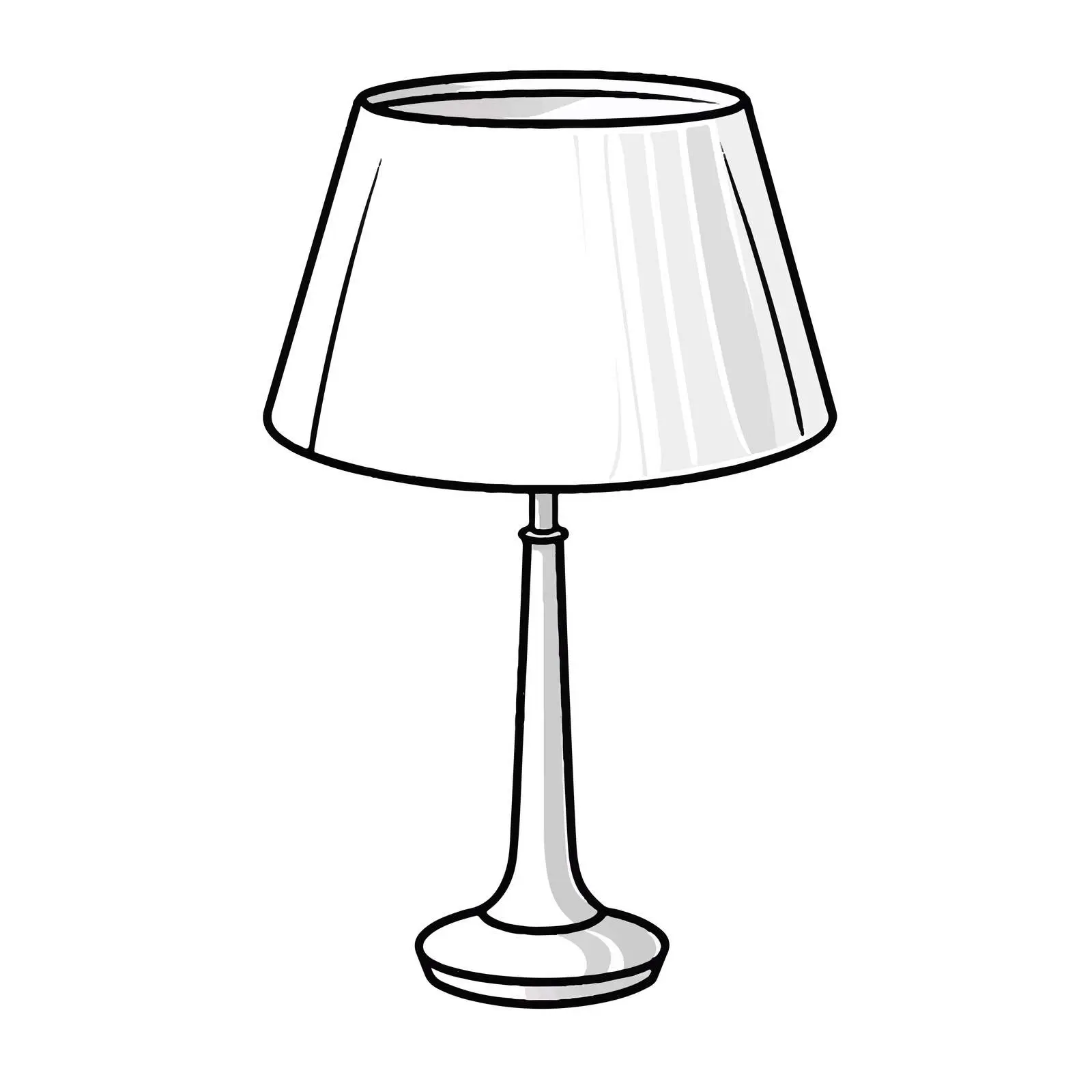 Outline Table Lamp Vector Illustration on White Background — free download from Dotvec