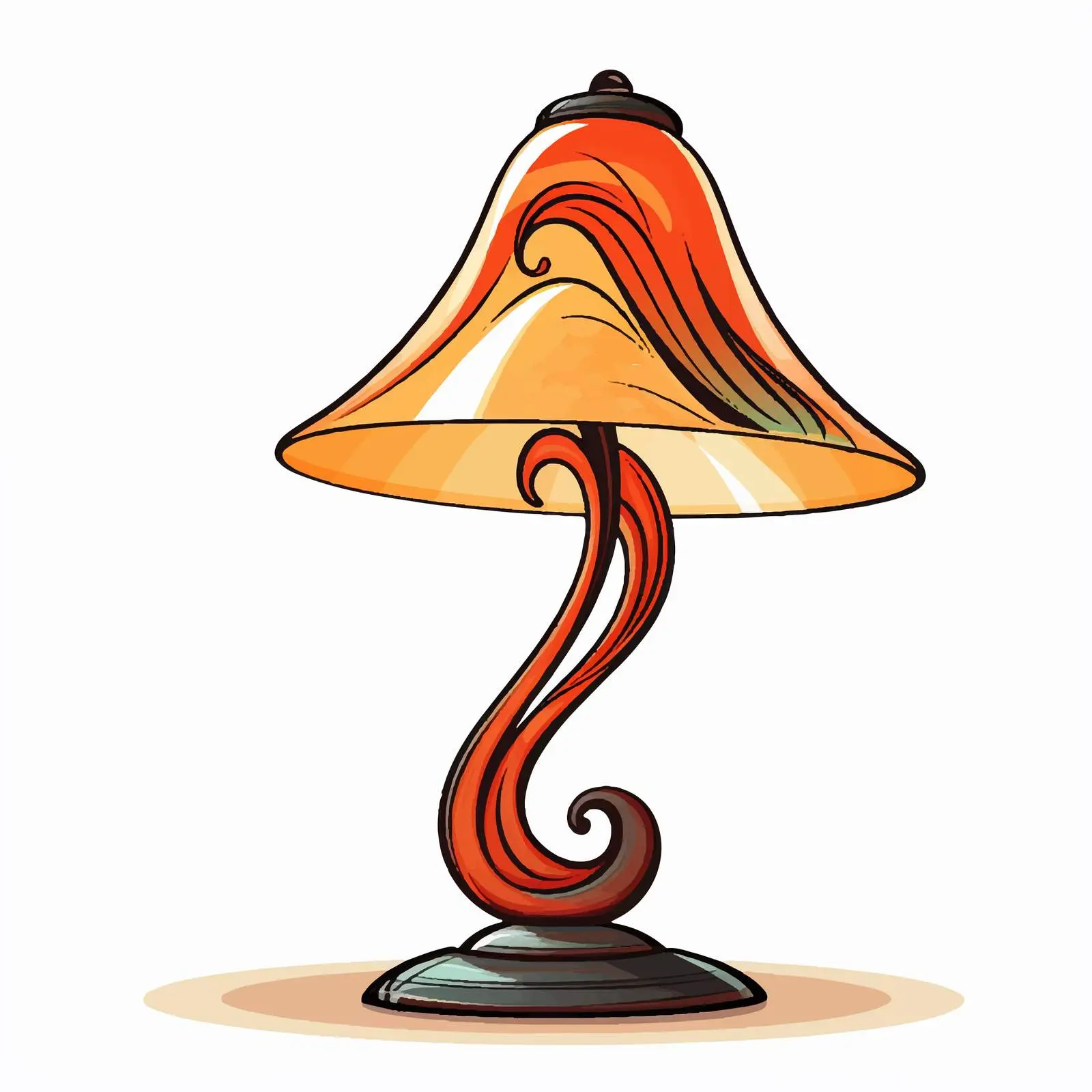 Cartoon Table Lamp Vector Illustration — free download from Dotvec
