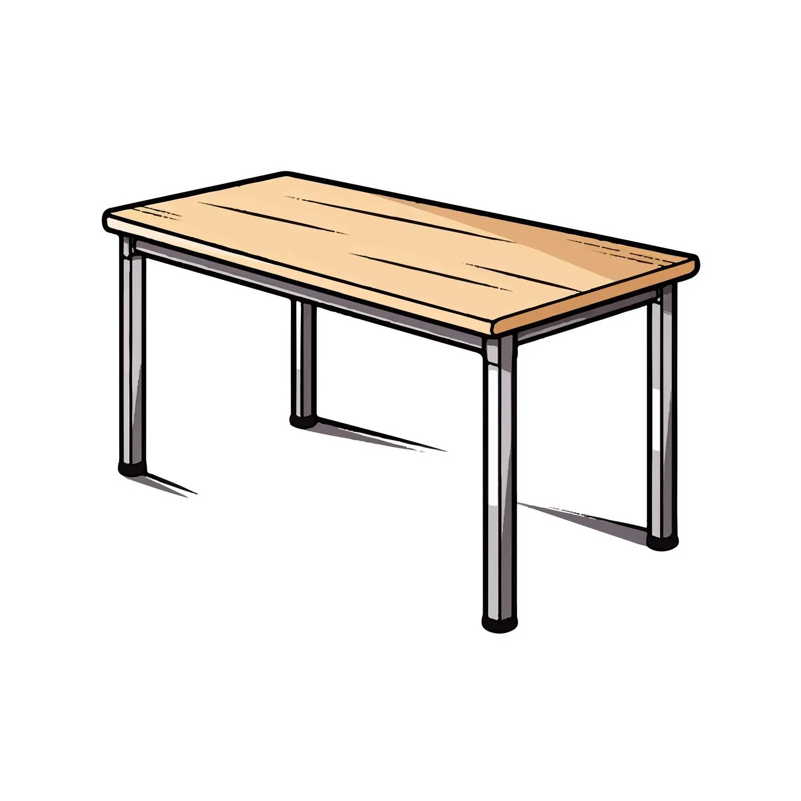 Cartoon Table Line Vector Illustration — free download from Dotvec