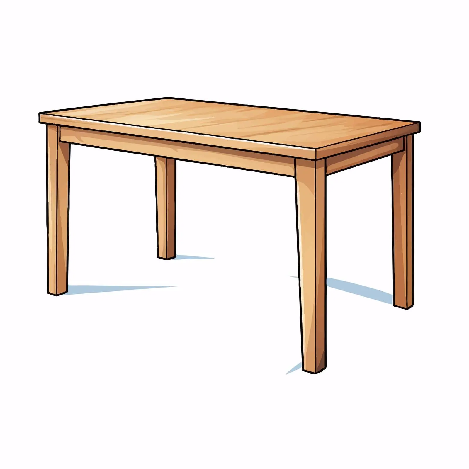 Cartoon Table Line Vector Illustration — free download from Dotvec