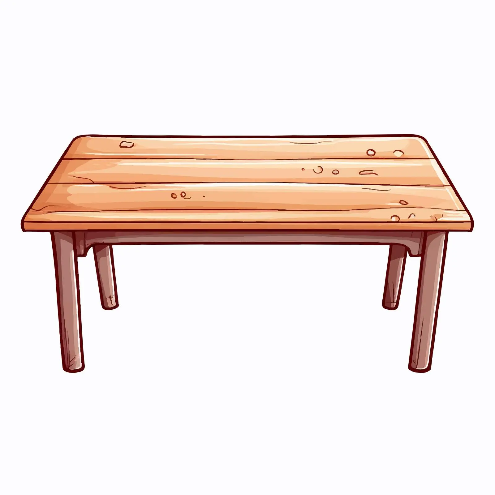 Table Line Vector Illustration on White Background – free cartoon table image from Dotvec