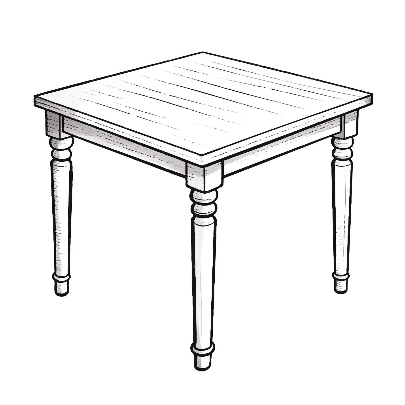 Table Outline Vector Illustration on White Background — free download from Dotvec