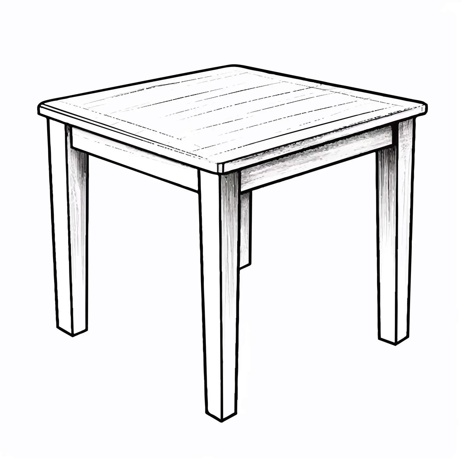 Table Outline Vector Illustration on White Background — free download from Dotvec