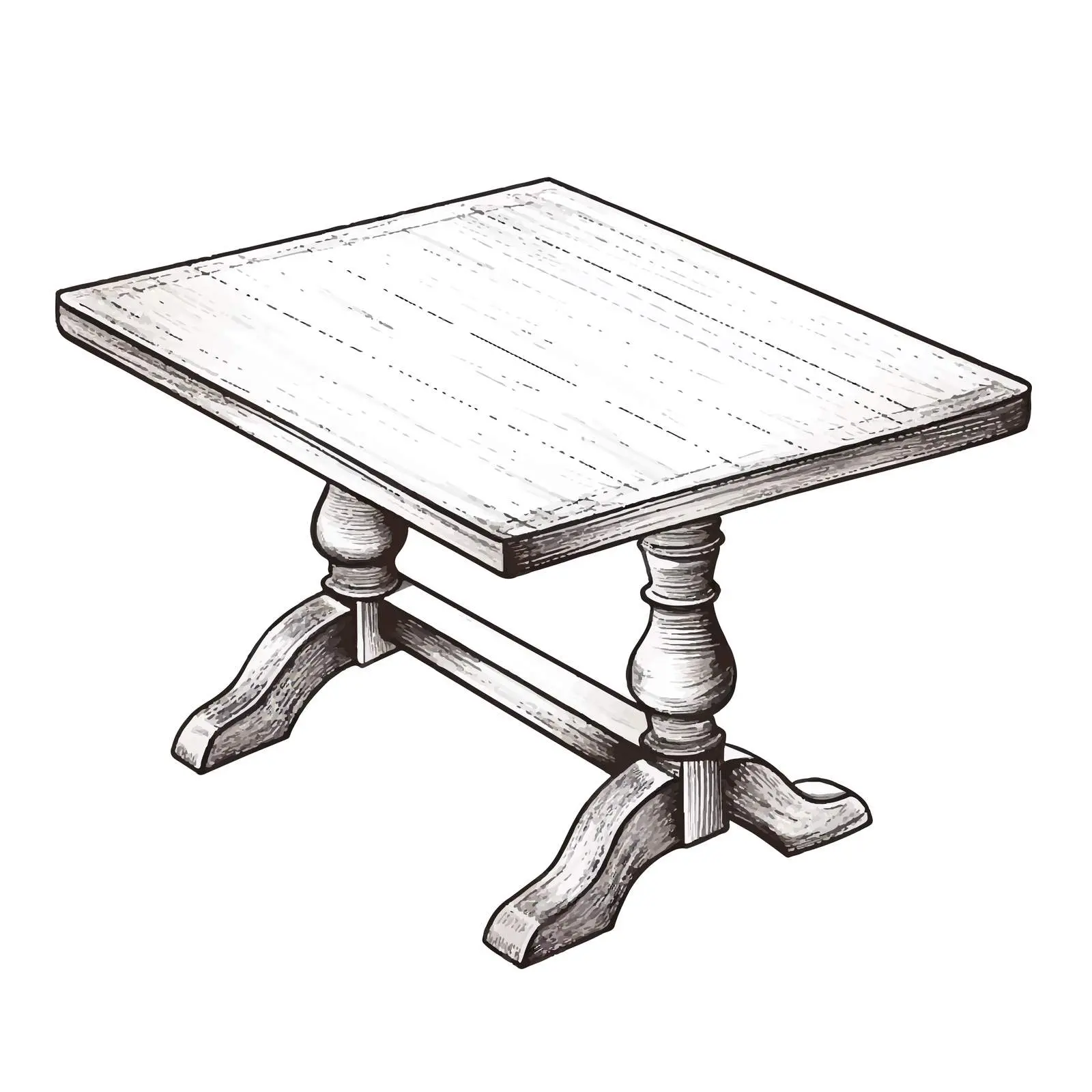 Hand-drawn Table Vector Illustration on White — free download from Dotvec