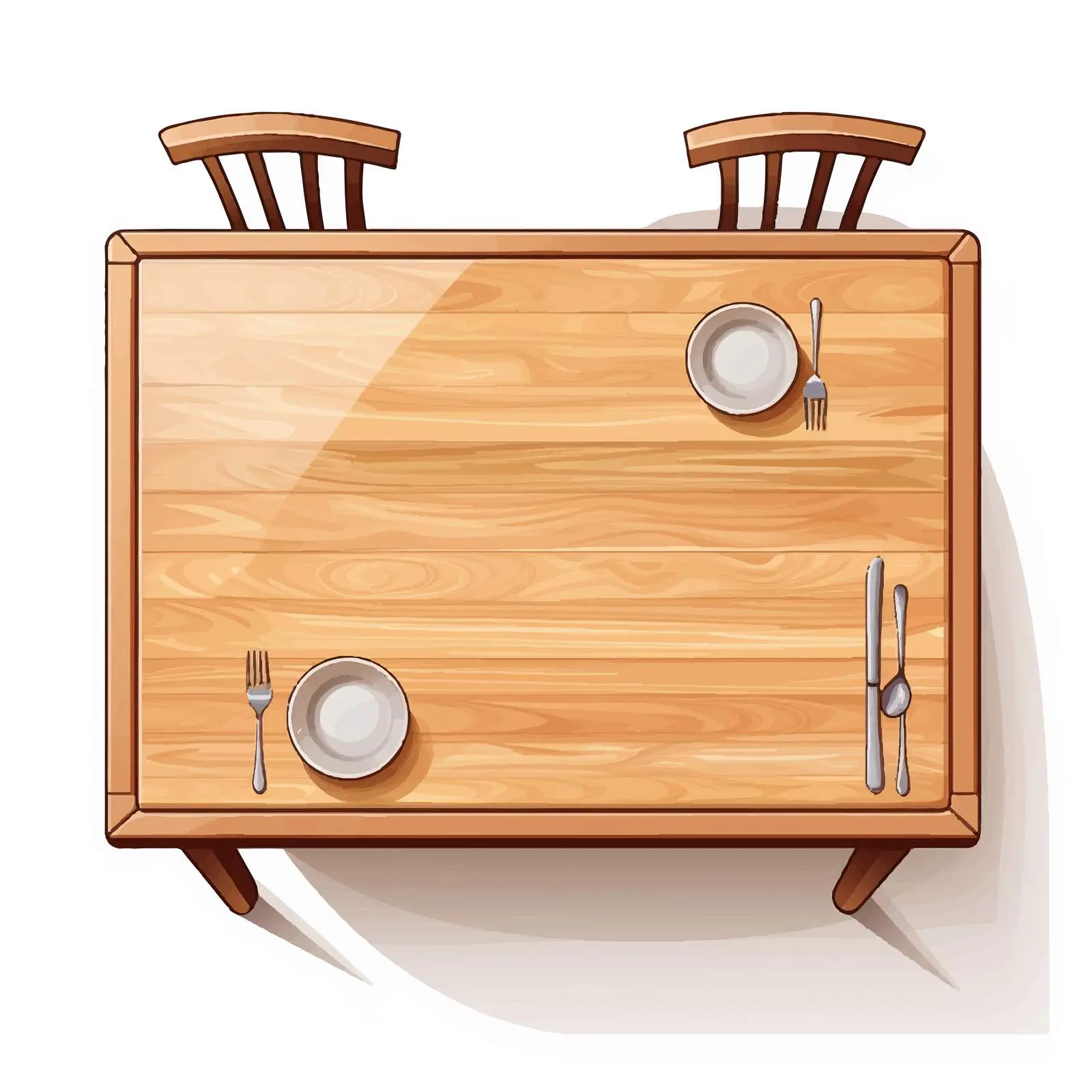 Top View Vector Table Illustration Isolated – free cartoon table image from Dotvec