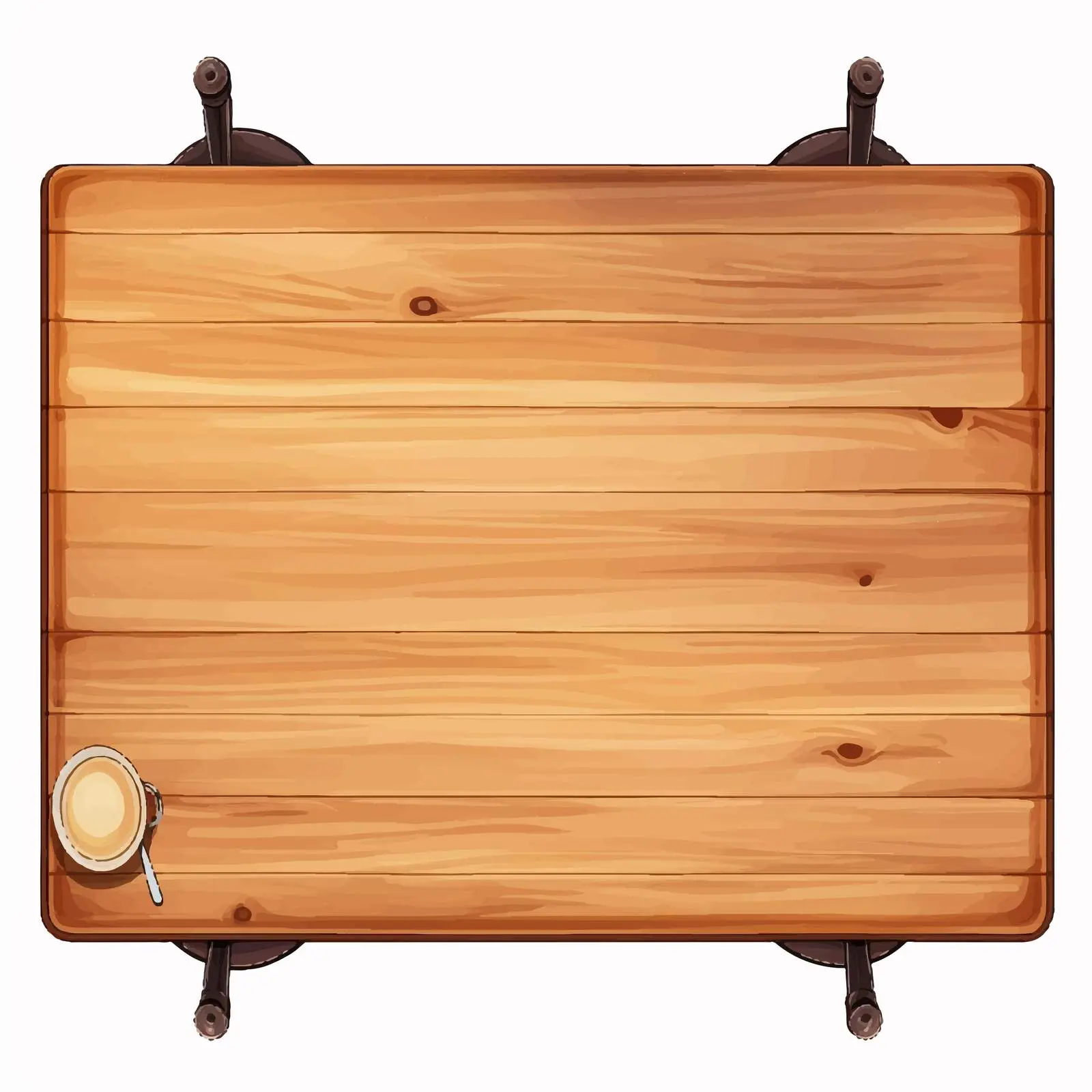 Top View Table Vector Illustration on White Background – free cartoon table image from Dotvec