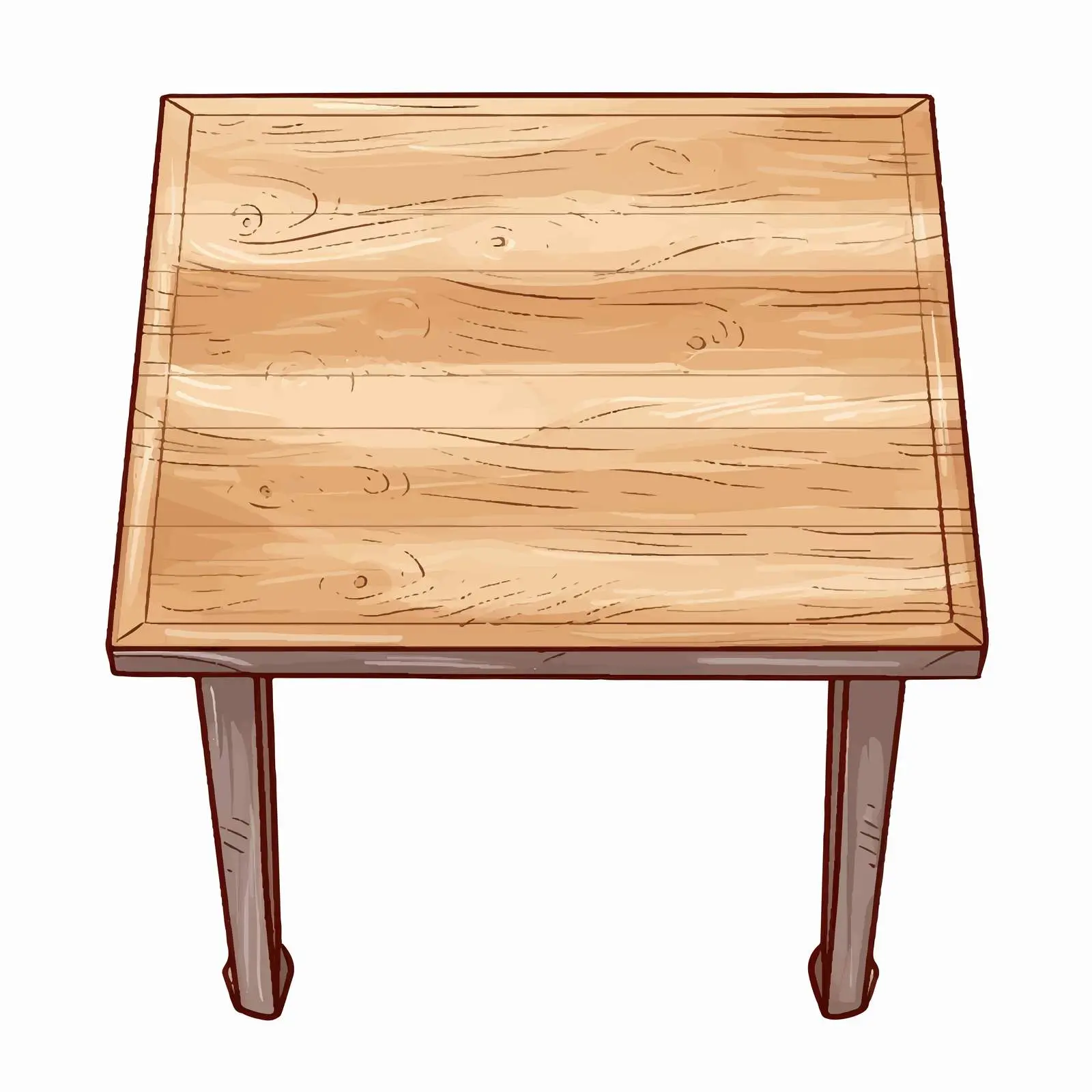 Top View Table Vector Illustration on White Background — free download from Dotvec