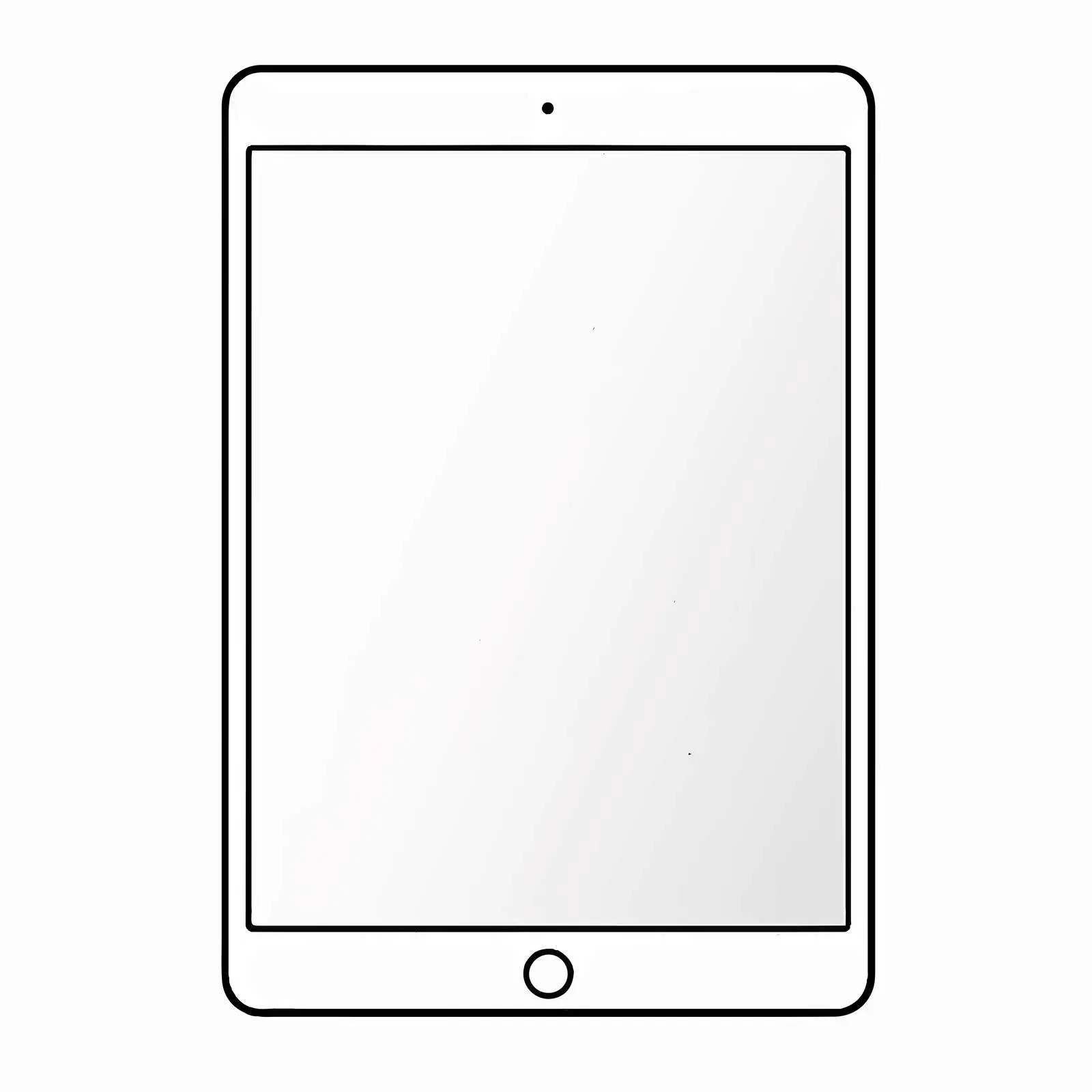 Tablet Outline Vector Illustration on White Background — free download from Dotvec