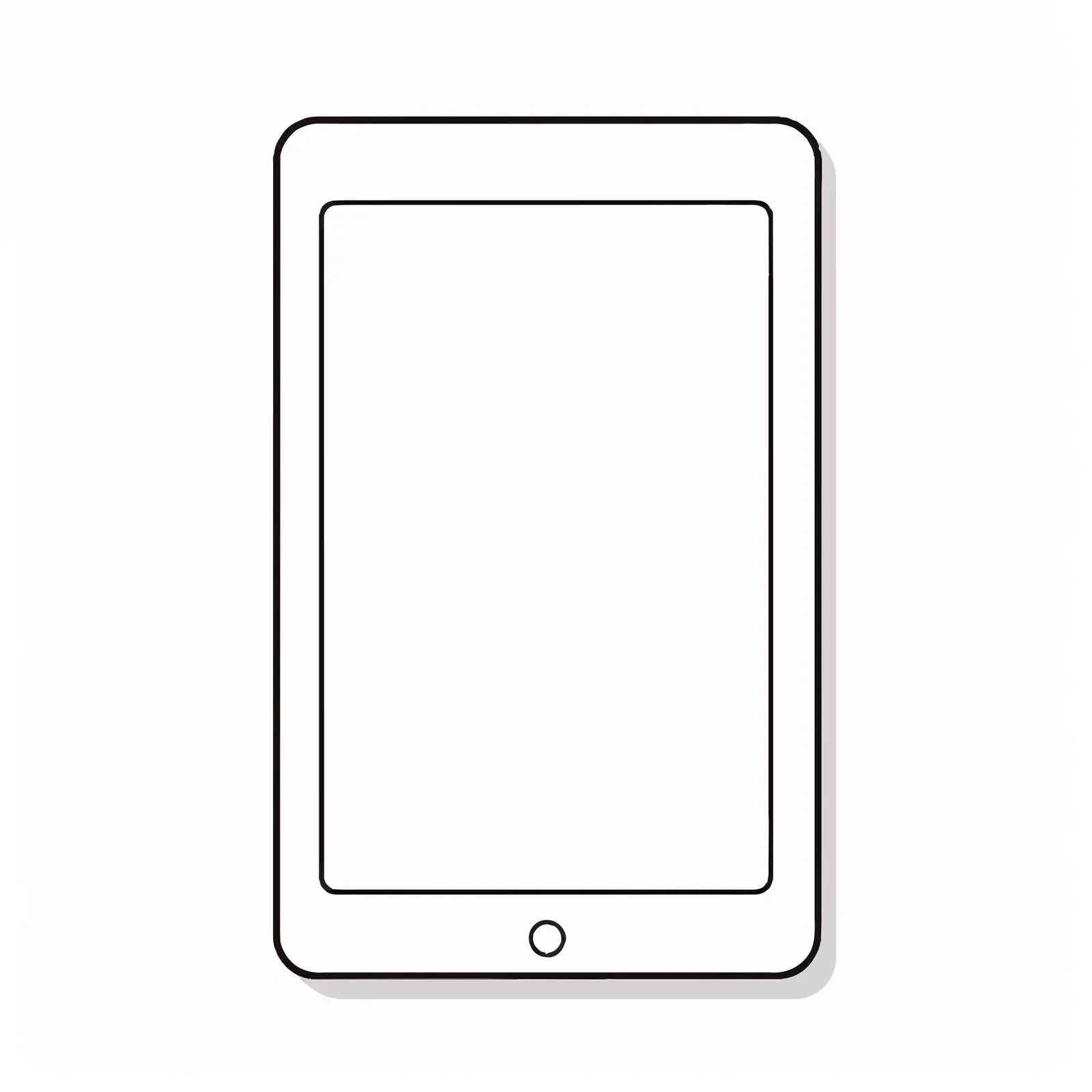 Tablet Outline Vector Illustration on White Background – free app development image from Dotvec