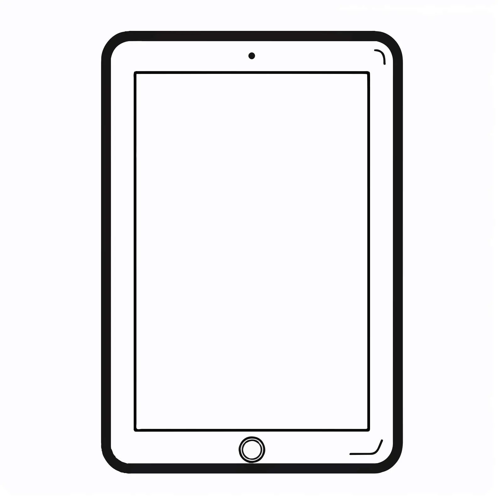 Tablet Outline Vector Illustration on White Background — free download from Dotvec