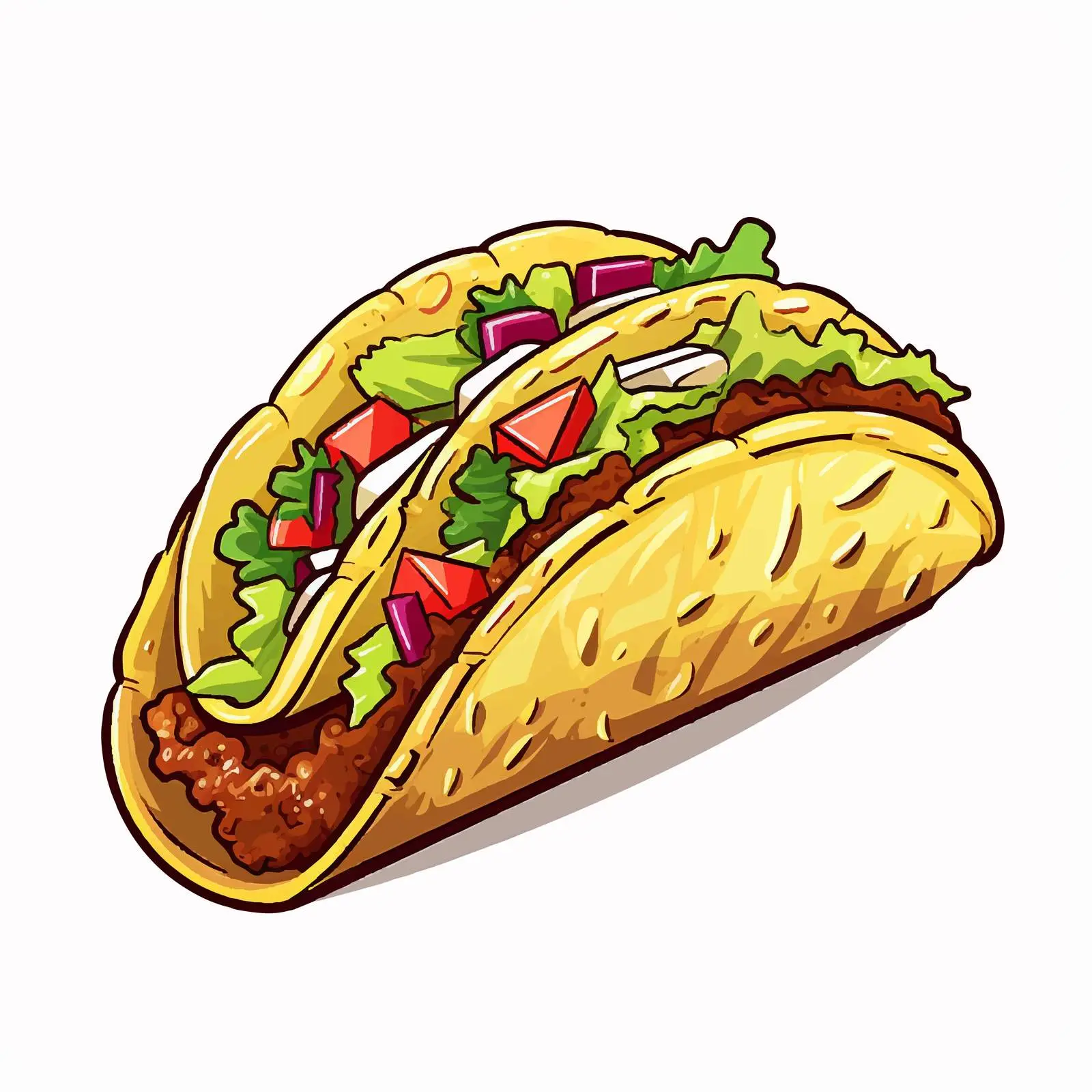 Isolated Taco Line Vector Illustration on White Background — free download from Dotvec