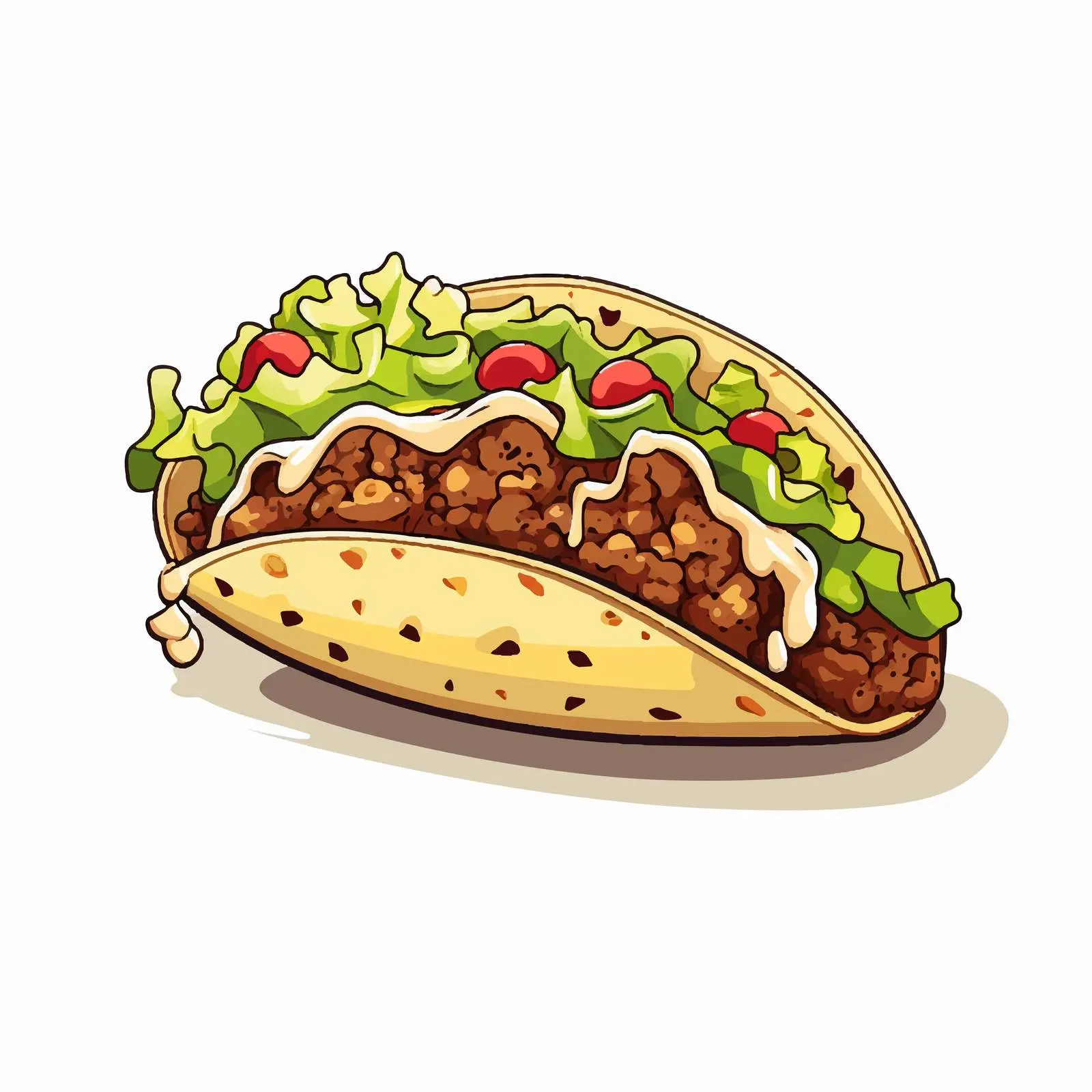 Vector Taco Line Illustration on White Background — free download from Dotvec