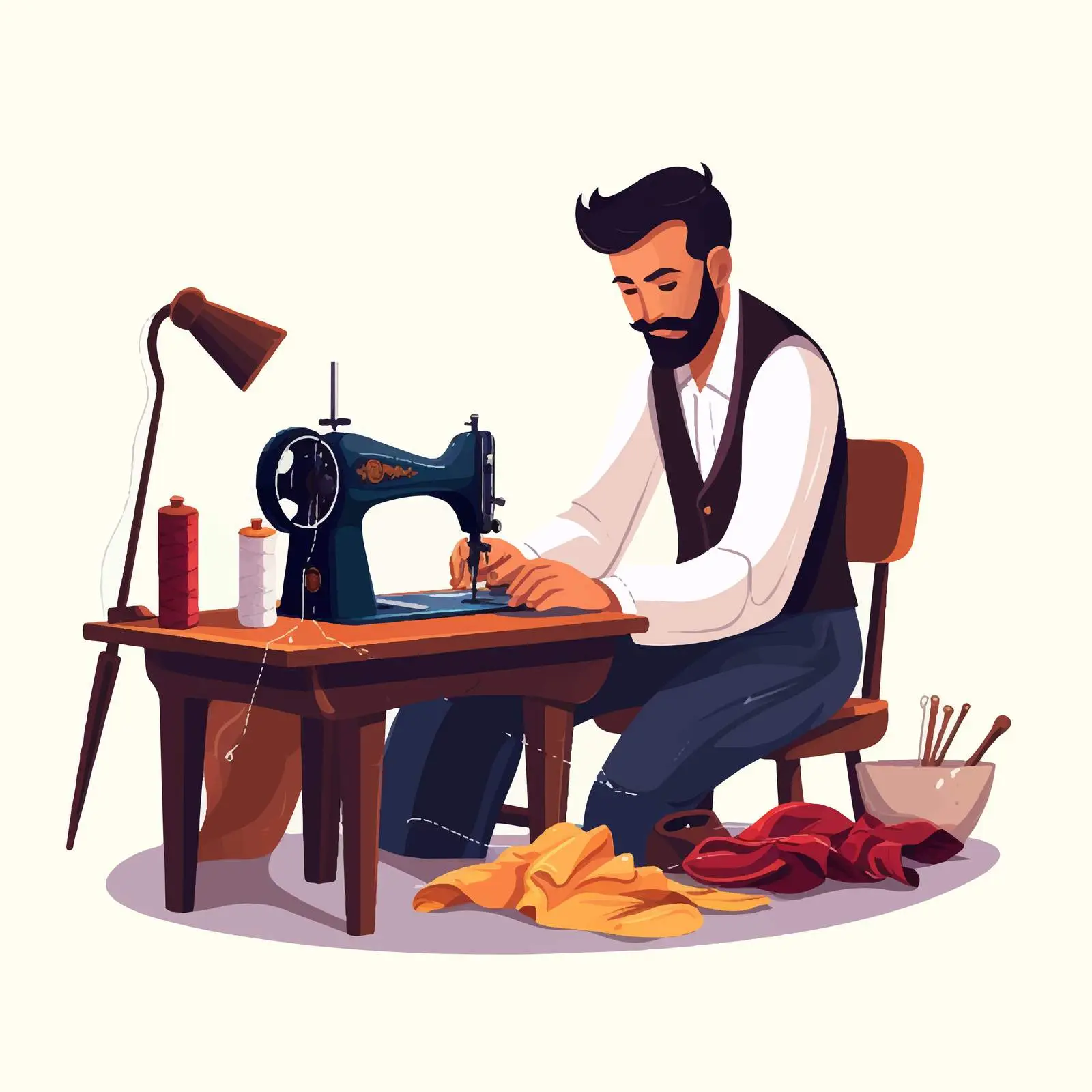 Man Sewing: Tailoring and Repair Techniques — free download from Dotvec