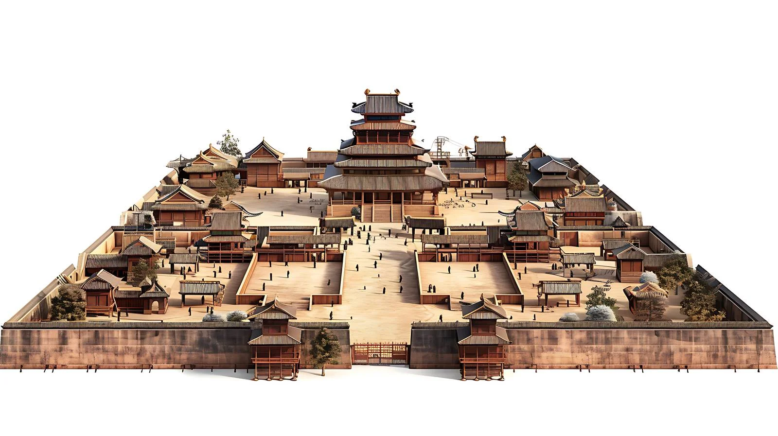 Taining Ancient City on White Background — free download from Dotvec