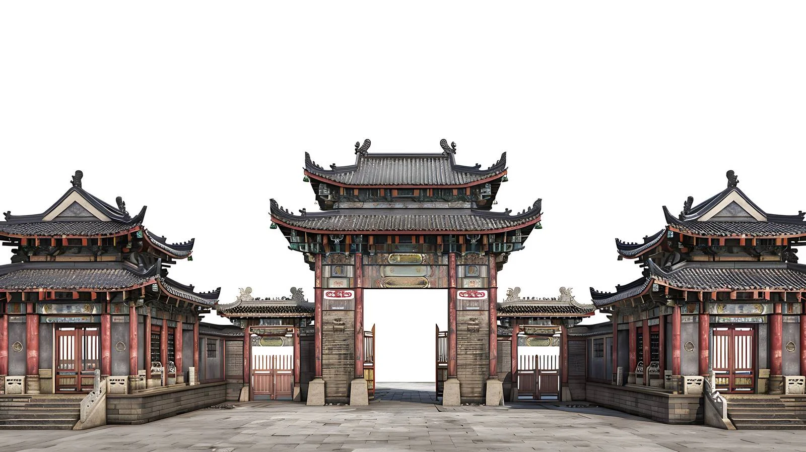 Taining Ancient City on White Background — free download from Dotvec