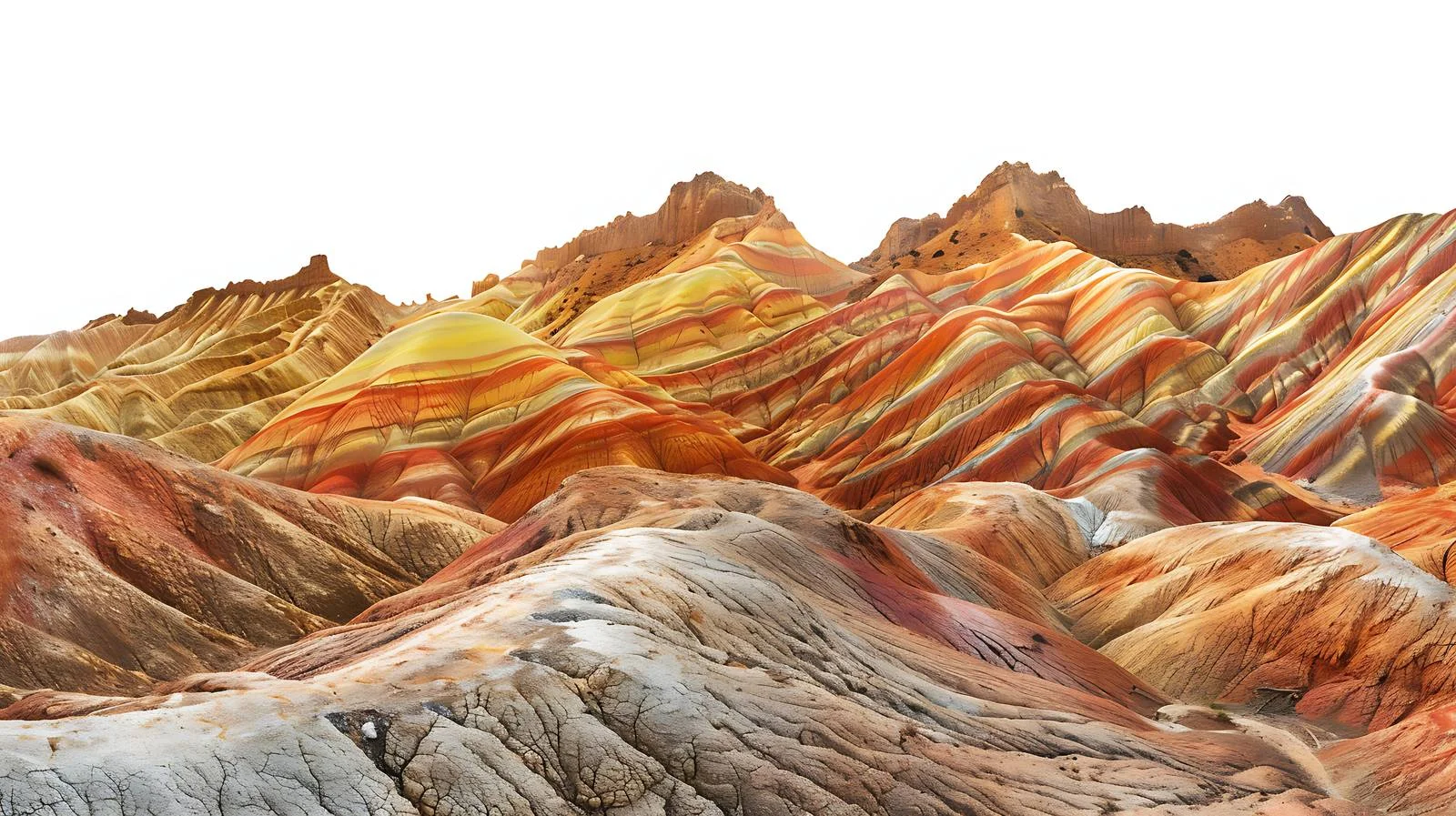 Taining Danxia geological formation on white background — free download from Dotvec
