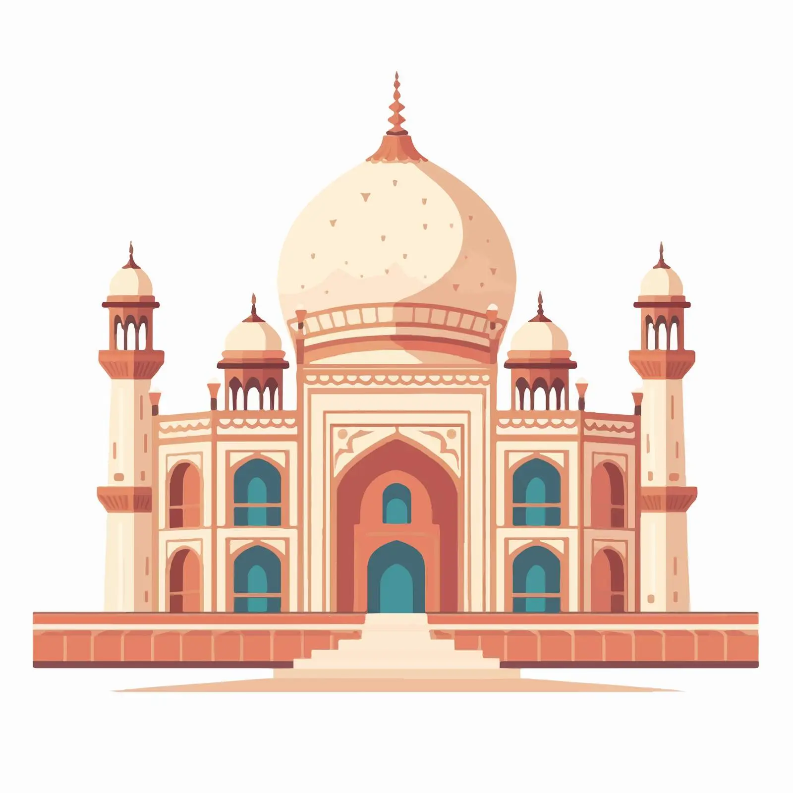 Taj Mahal Mosque Cartoon Vector Illustration — free download from Dotvec