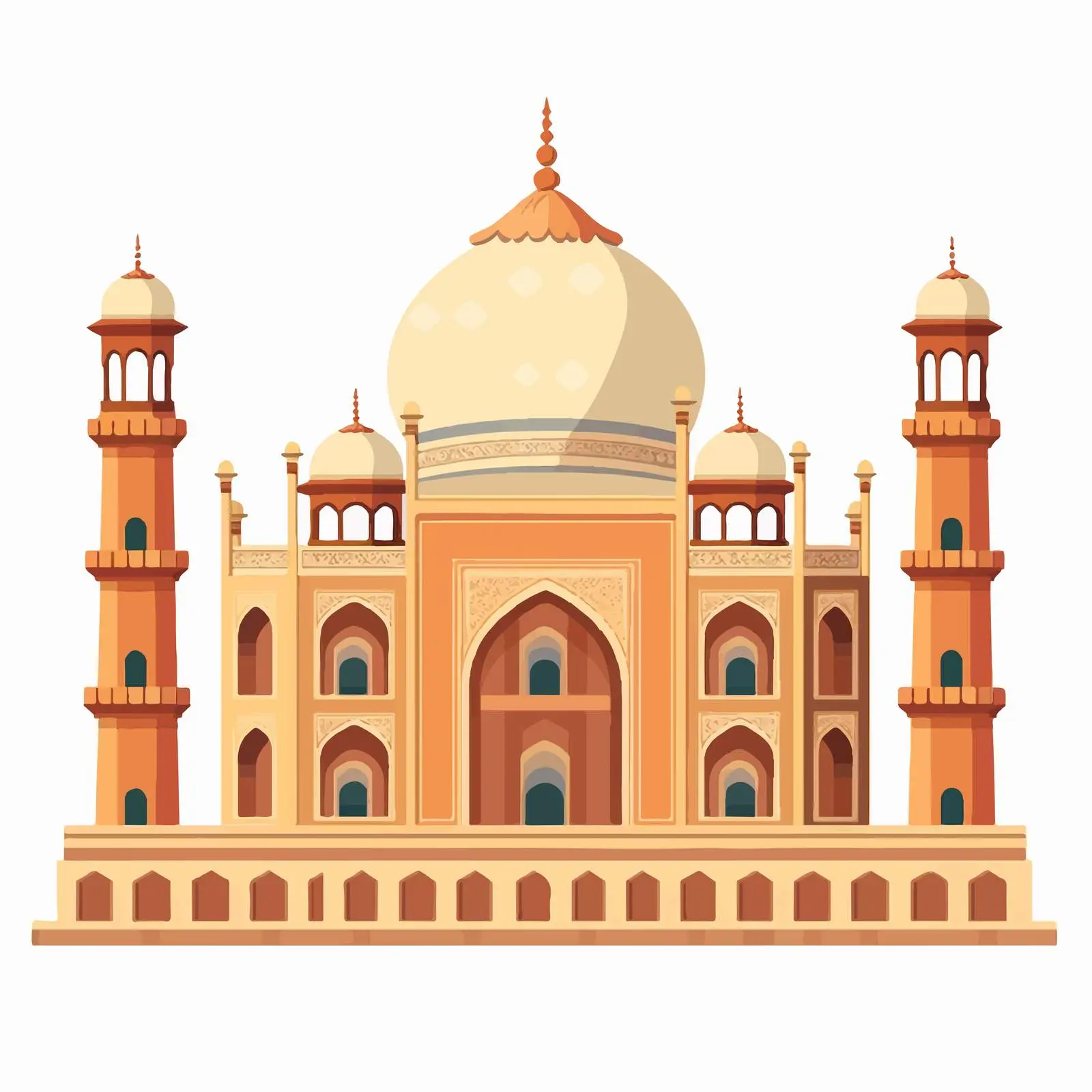 Taj Mahal Cartoon Vector Building Icon — free download from Dotvec