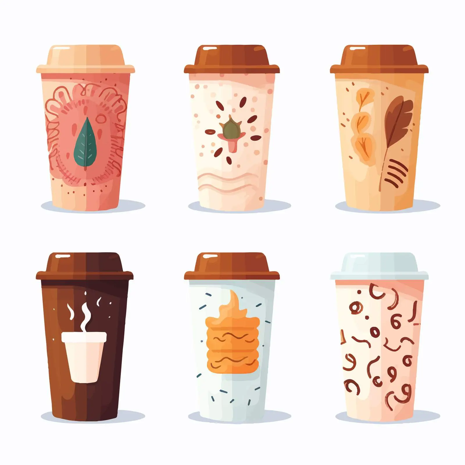 Disposable Paper Coffee Cups for Takeaway — free download from Dotvec