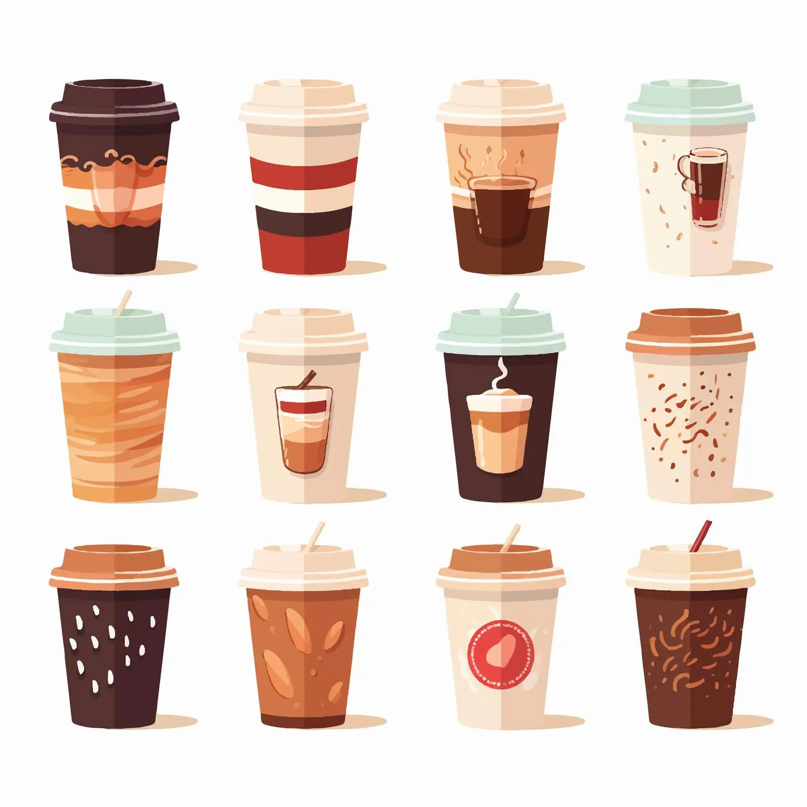 Disposable Paper Coffee Cups for Takeaway Drinks — free download from Dotvec
