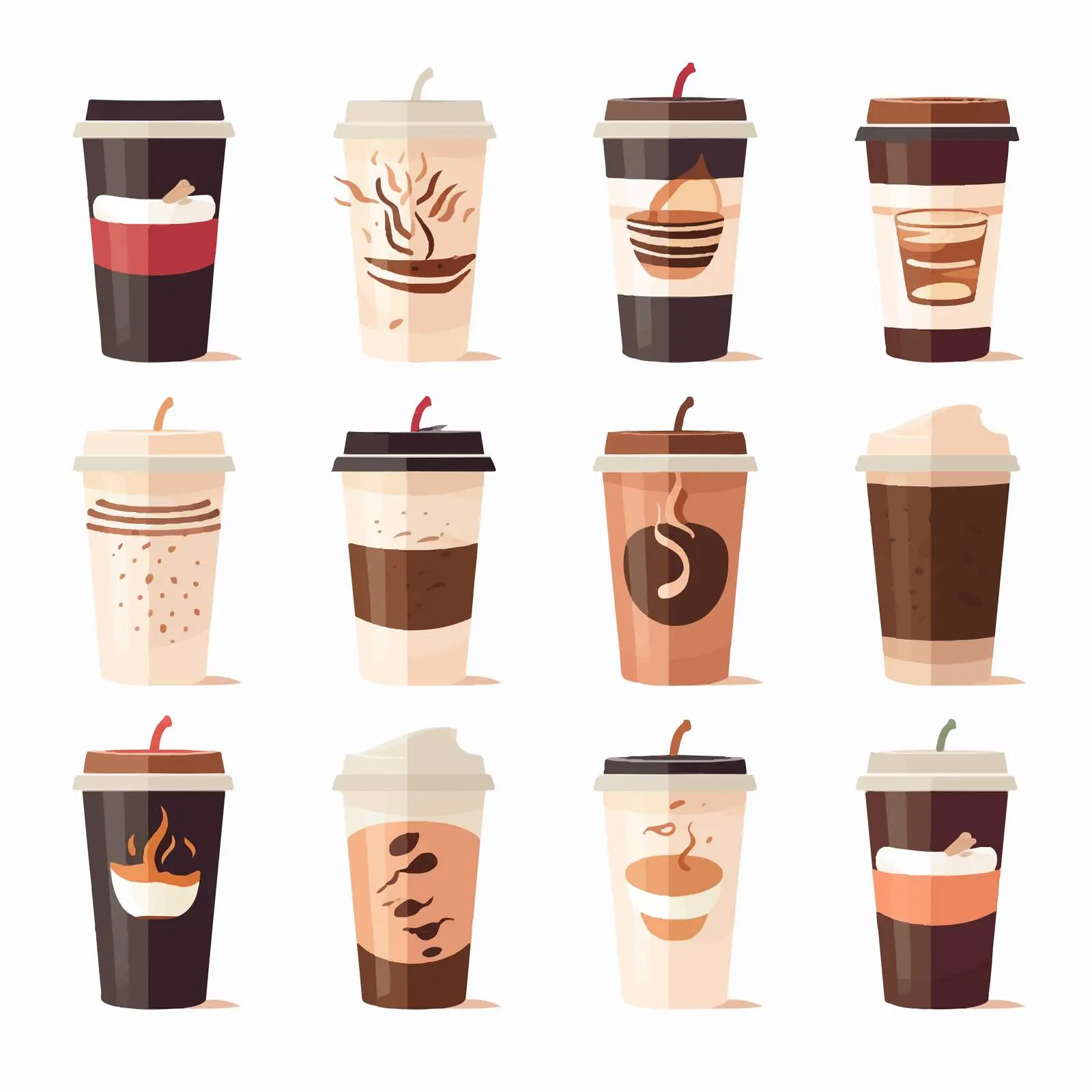 Disposable Takeaway Coffee Cups for Hot Drinks — free download from Dotvec