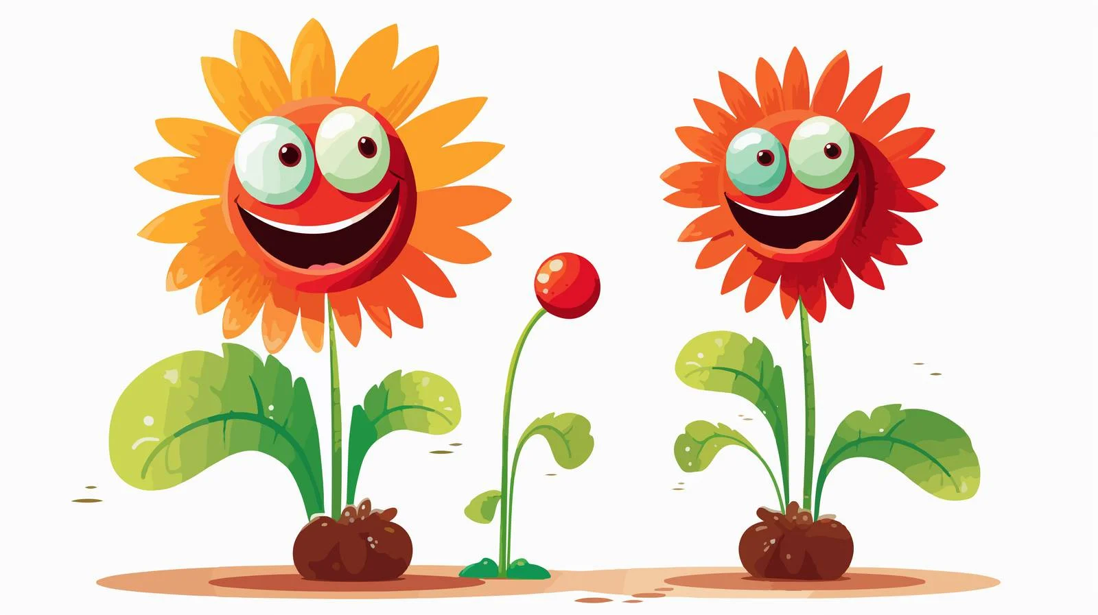 Animated Flower Cartoon Illustration for Design — free download from Dotvec
