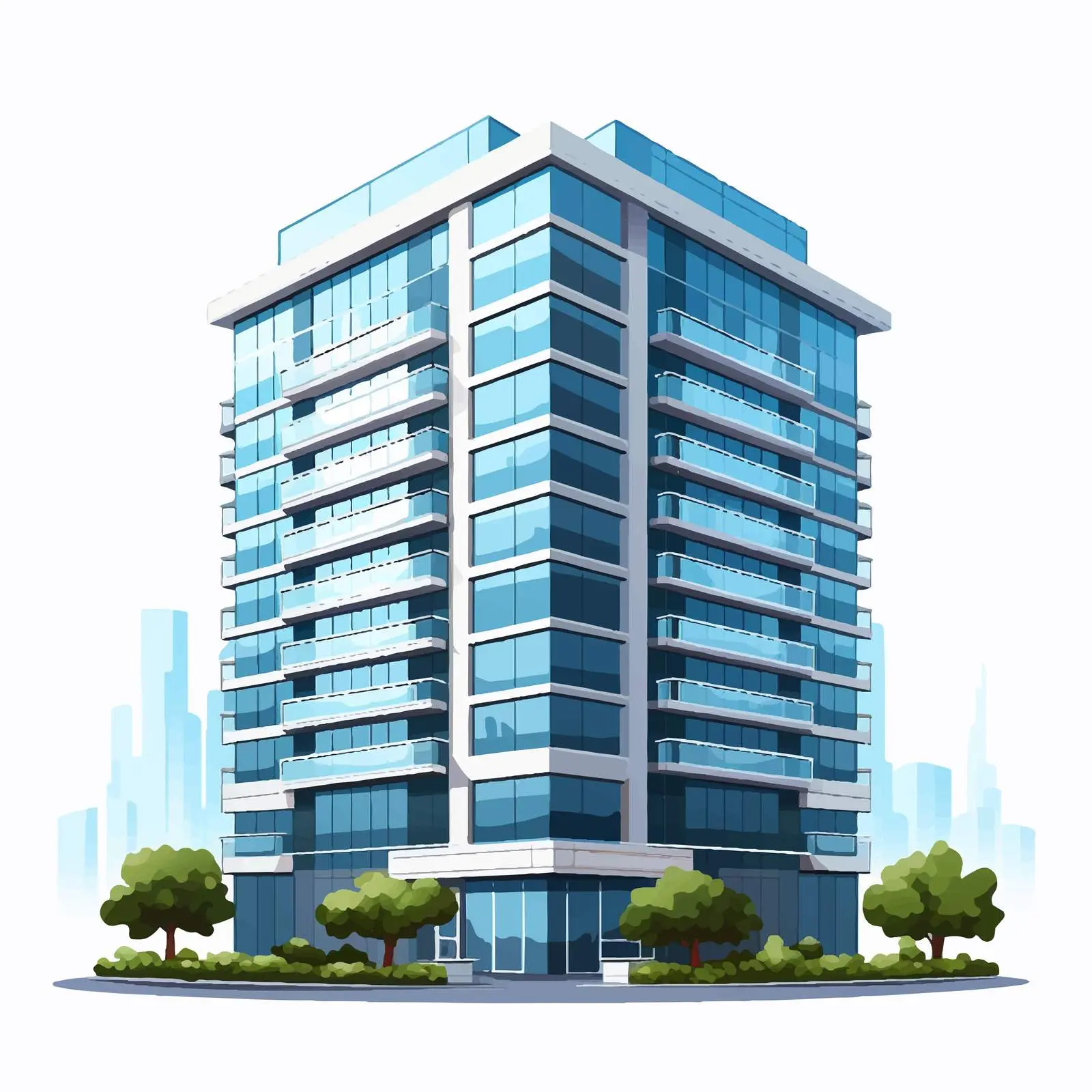 Modern Tall City Building with Many Floors — free download from Dotvec