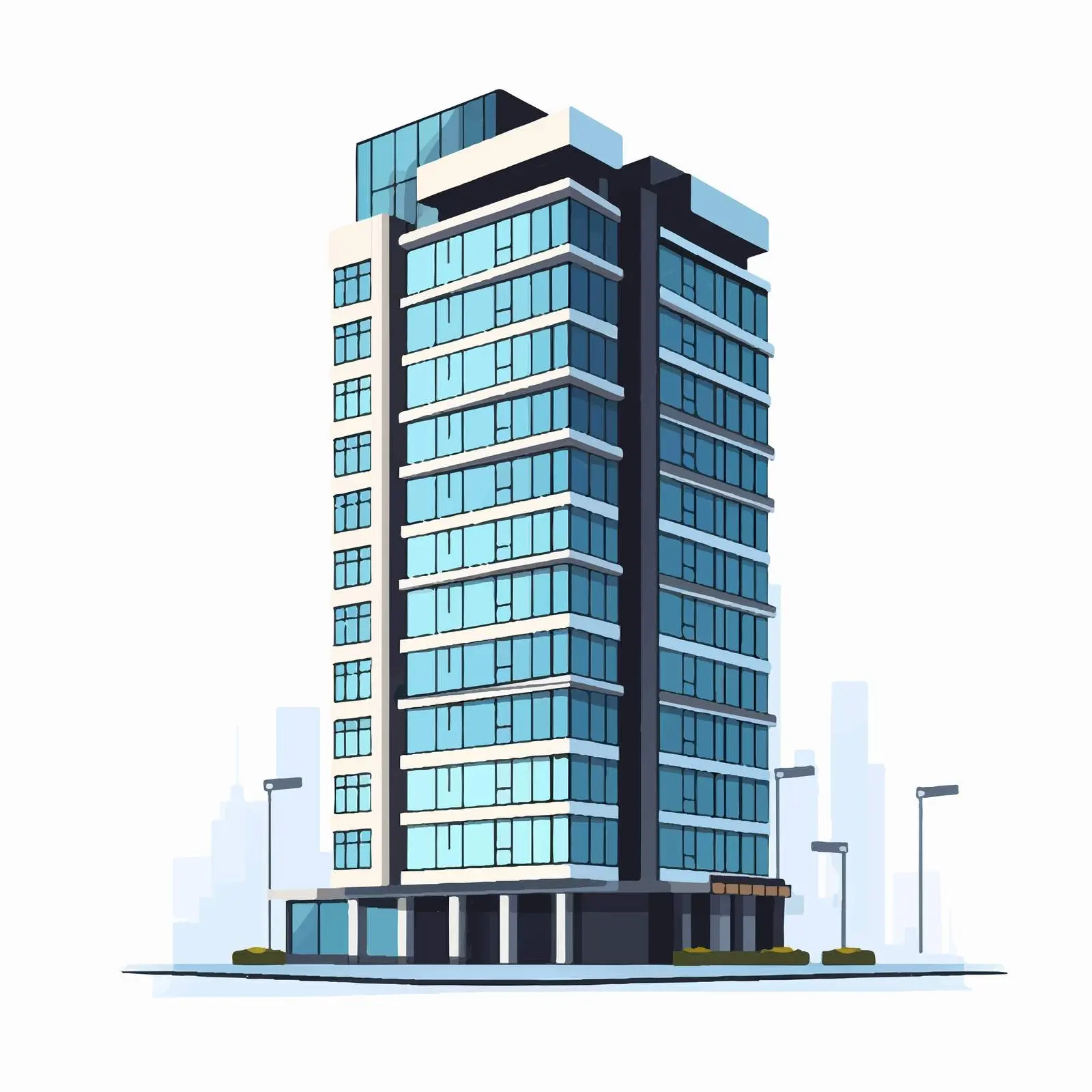 Modern Tall City Building with Multiple Floors — free download from Dotvec