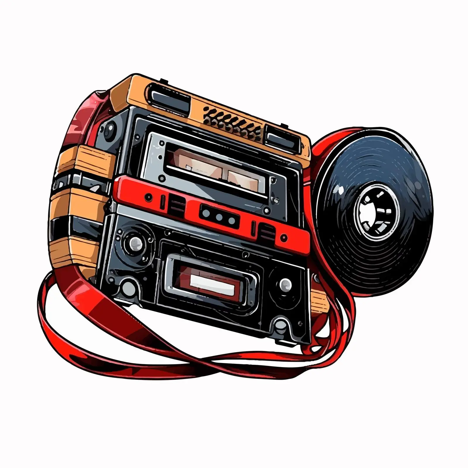 Cartoon Tape Line Vector Illustration – free cartoonish style image from Dotvec