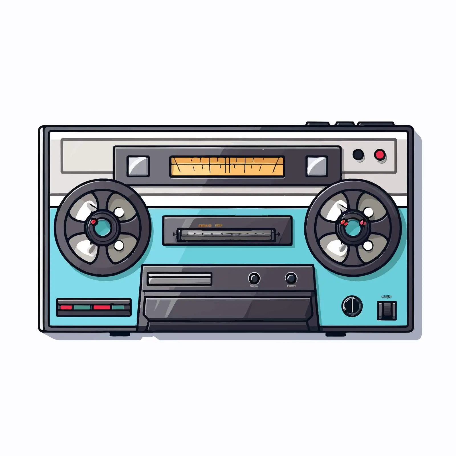 Cartoon Vector Illustration of Tape Recorder – free recording image from Dotvec