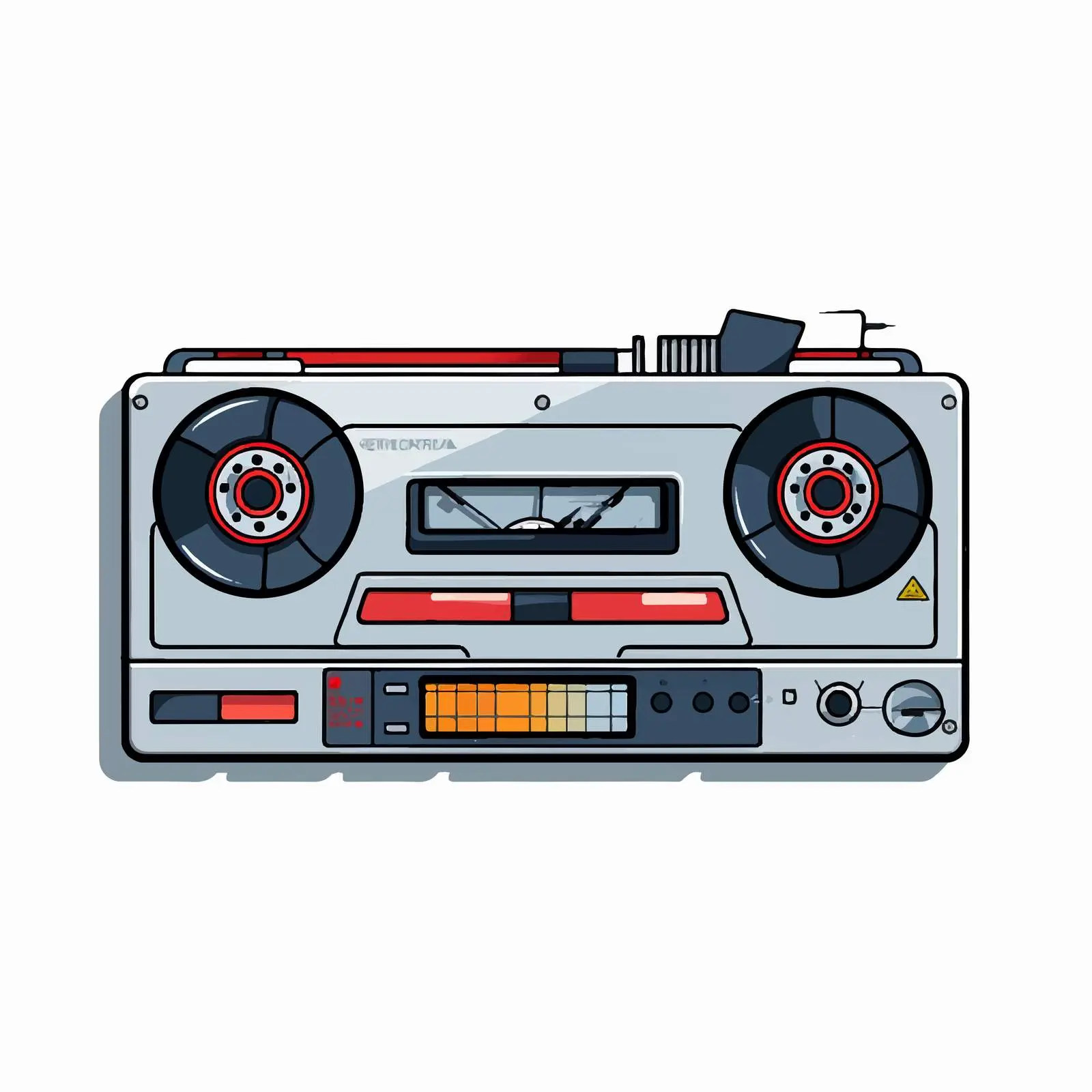 Cartoon Tape Recorder Line Vector Illustration – free recording image from Dotvec