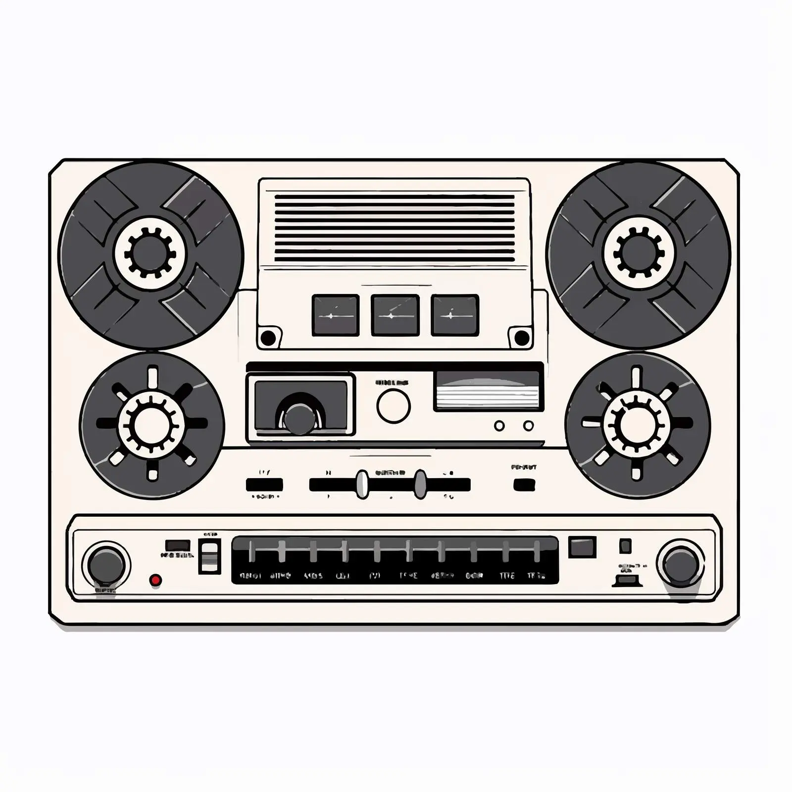 Outline of Vintage Tape Recorder Vector Illustration – free recording image from Dotvec