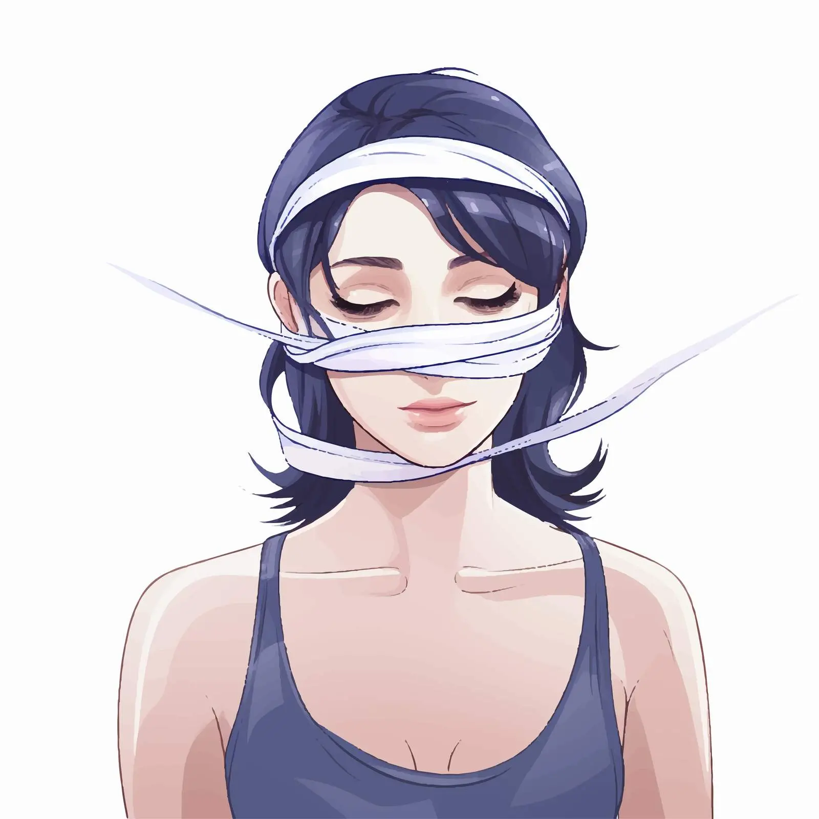 Kinesiology Facial Taping Vector for Body Care – free exercises image from Dotvec