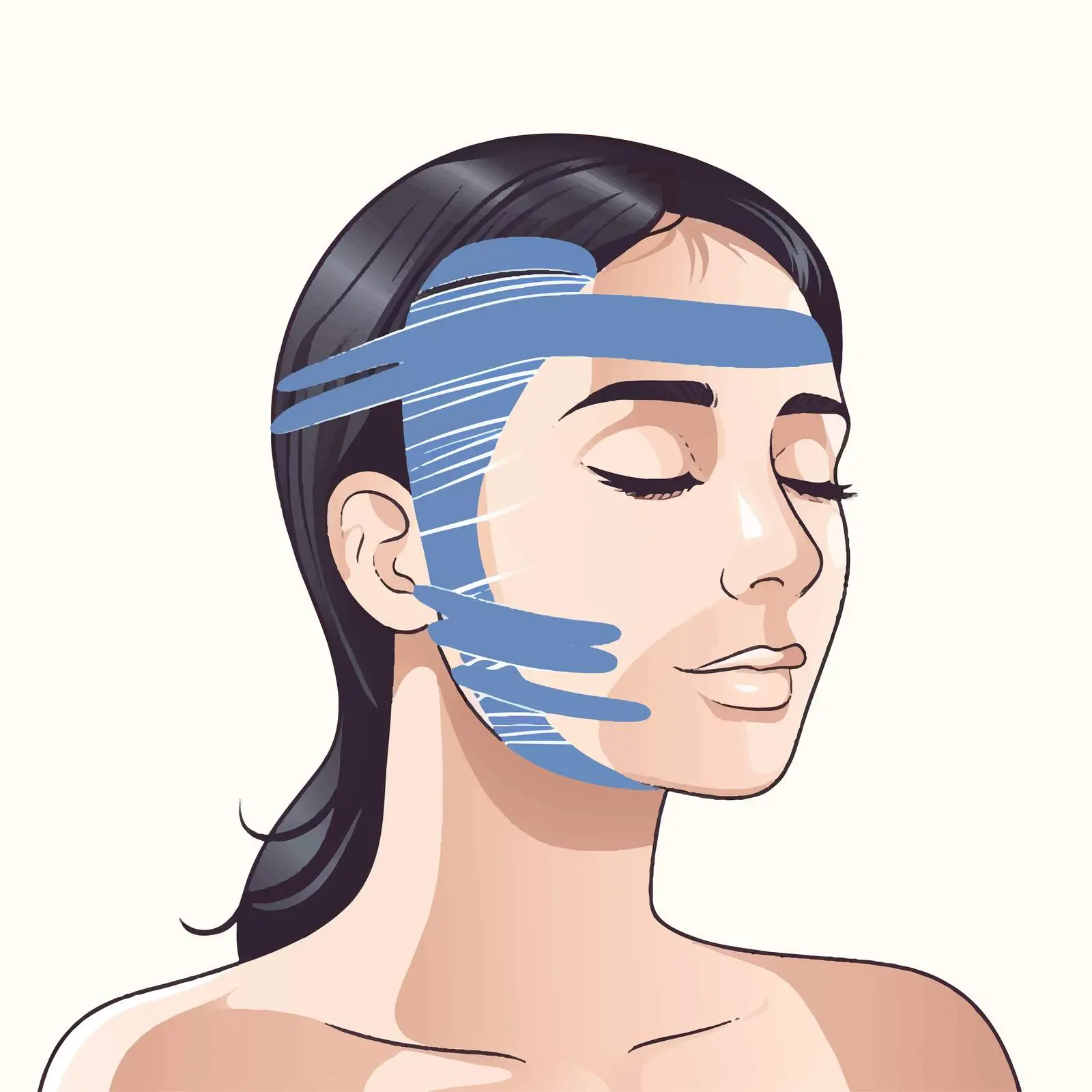 Kinesiology Taping Techniques for Facial Body Care — free download from Dotvec
