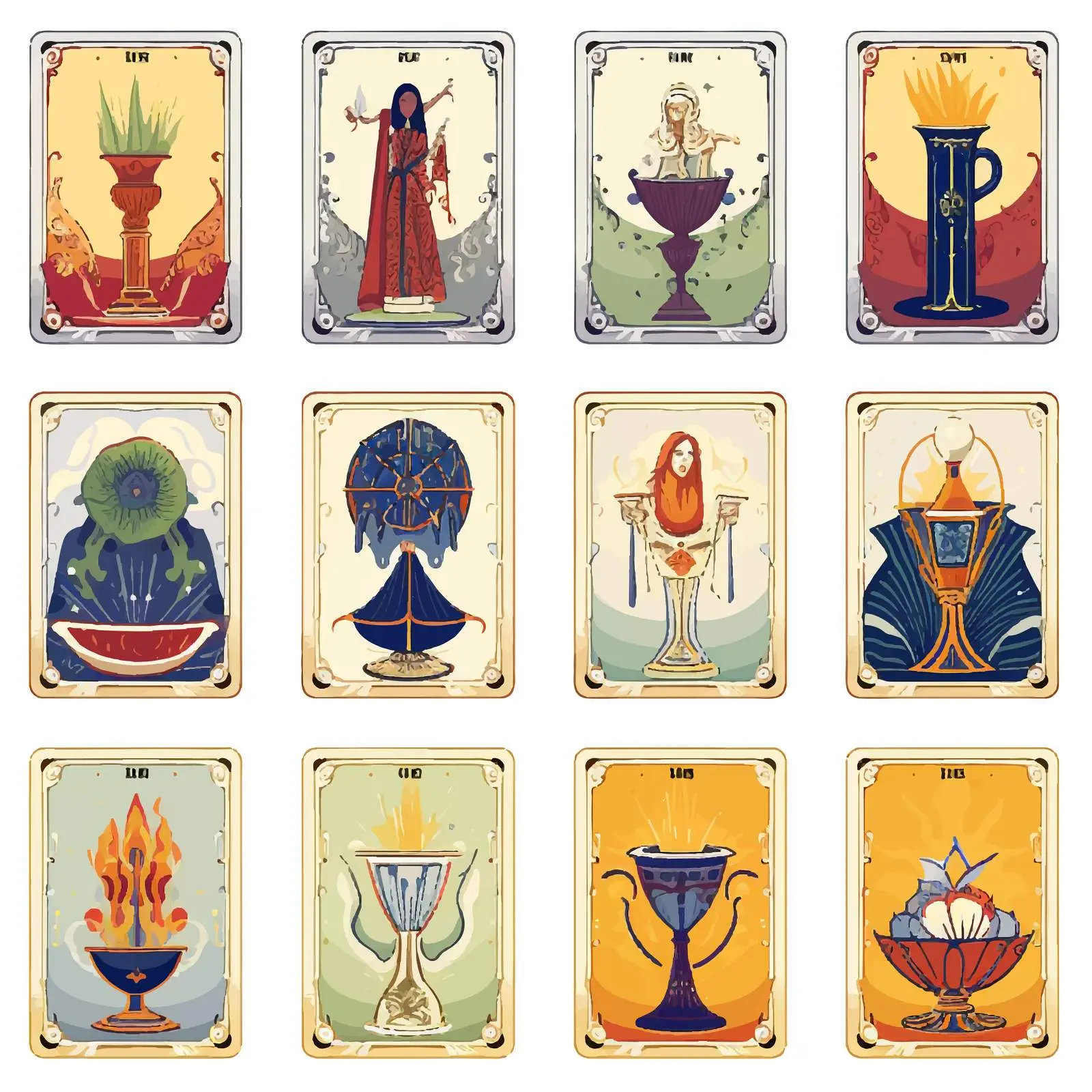 Minor Arcana Tarot Cups Suit Design — free download from Dotvec