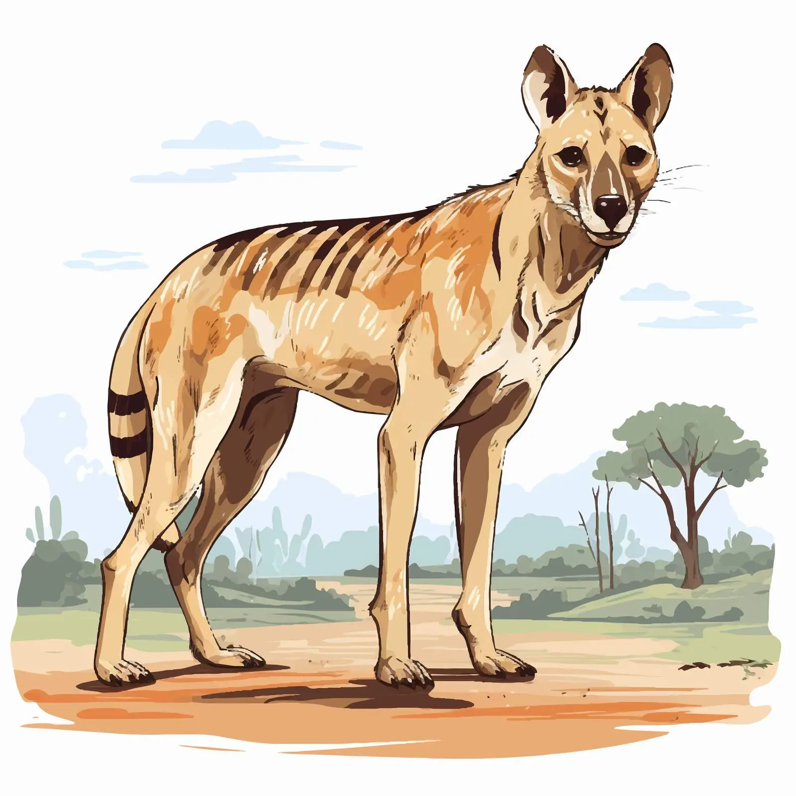 Tasmanian Tiger Extinction Vector Illustration — free download from Dotvec
