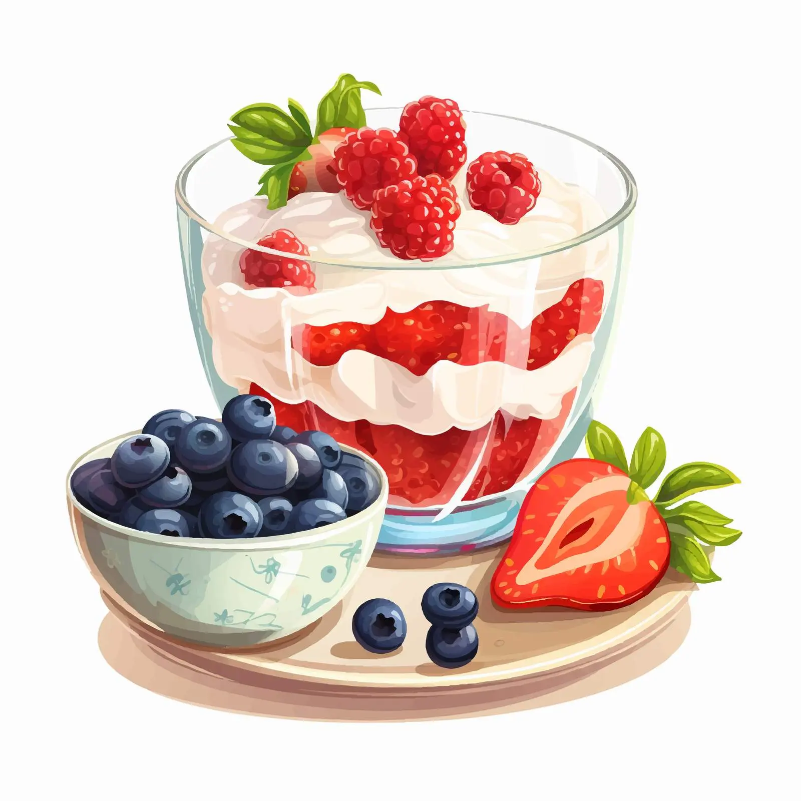 Cottage Cheese Breakfast with Fresh Fruit Slices — free download from Dotvec