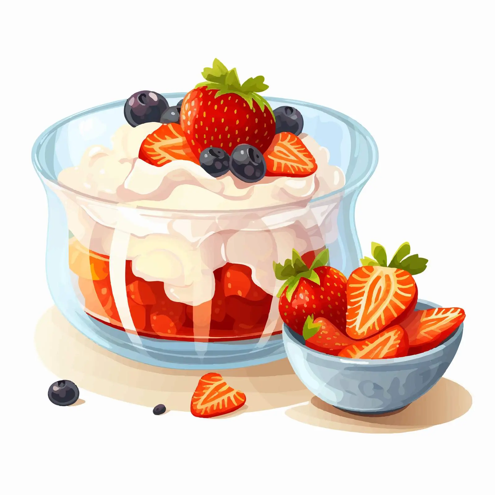 Healthy Cottage Cheese Breakfast with Fresh Fruit Slices — free download from Dotvec