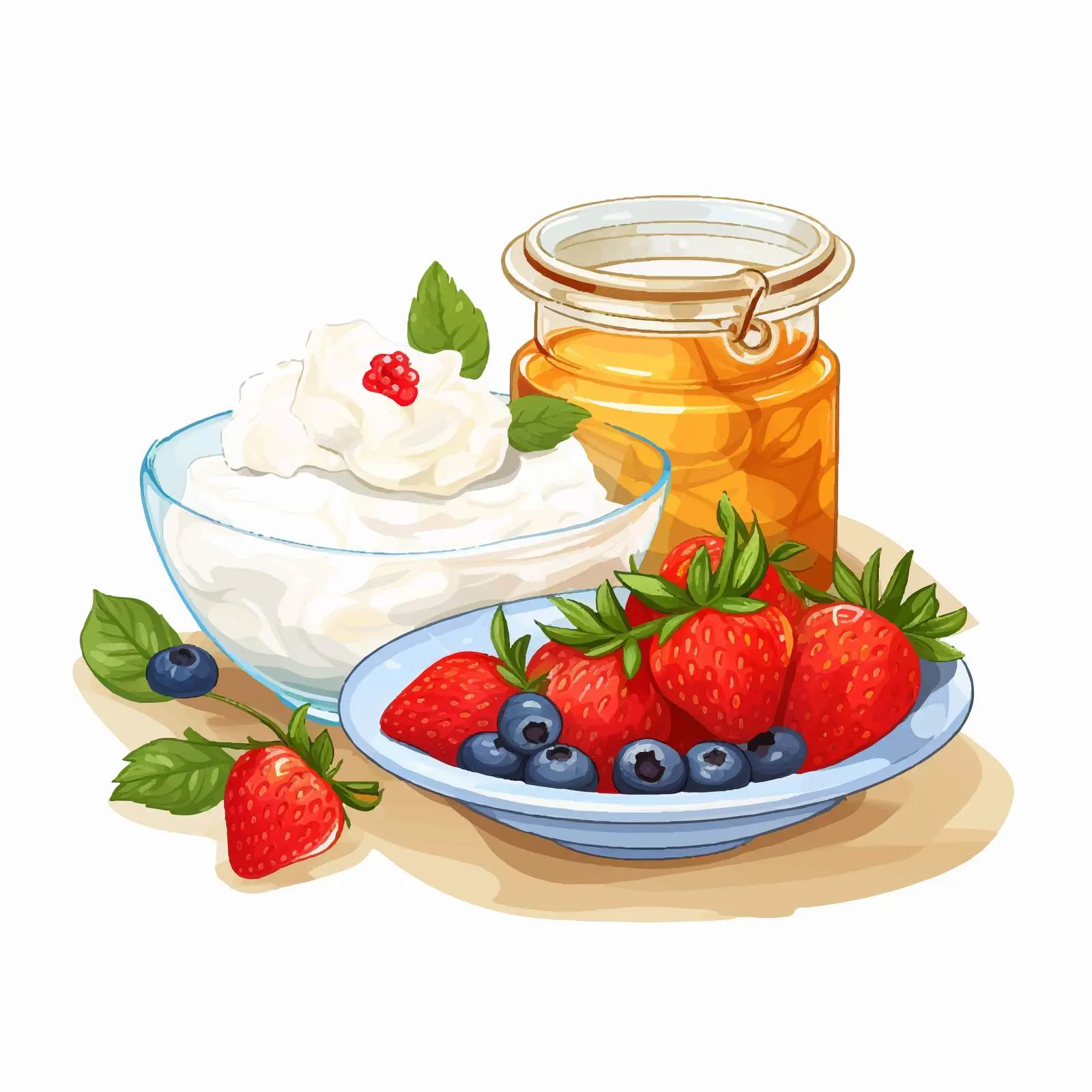 Cottage Cheese Breakfast with Fresh Fruit Slices — free download from Dotvec