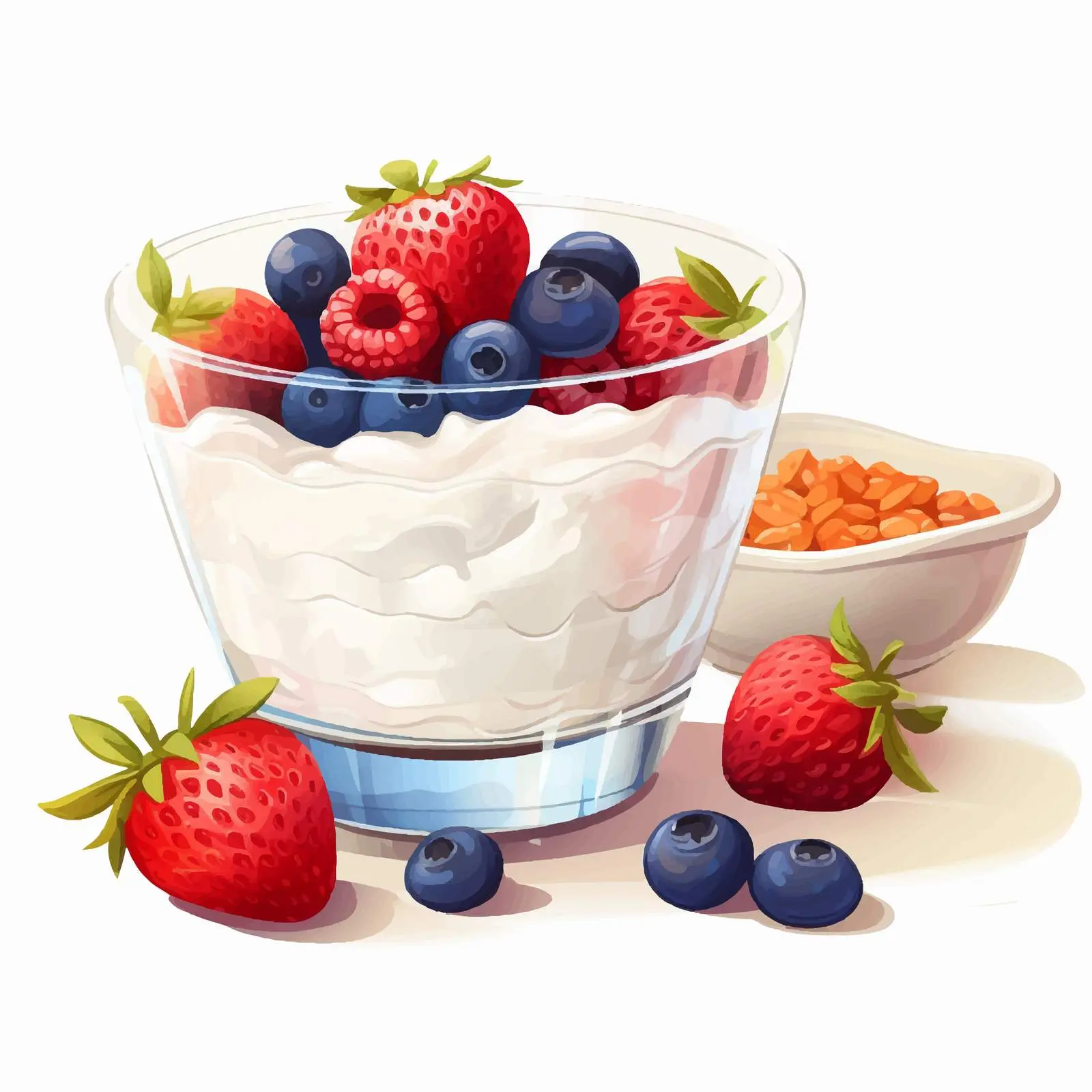 Cottage Cheese Breakfast with Fresh Fruit Slices — free download from Dotvec