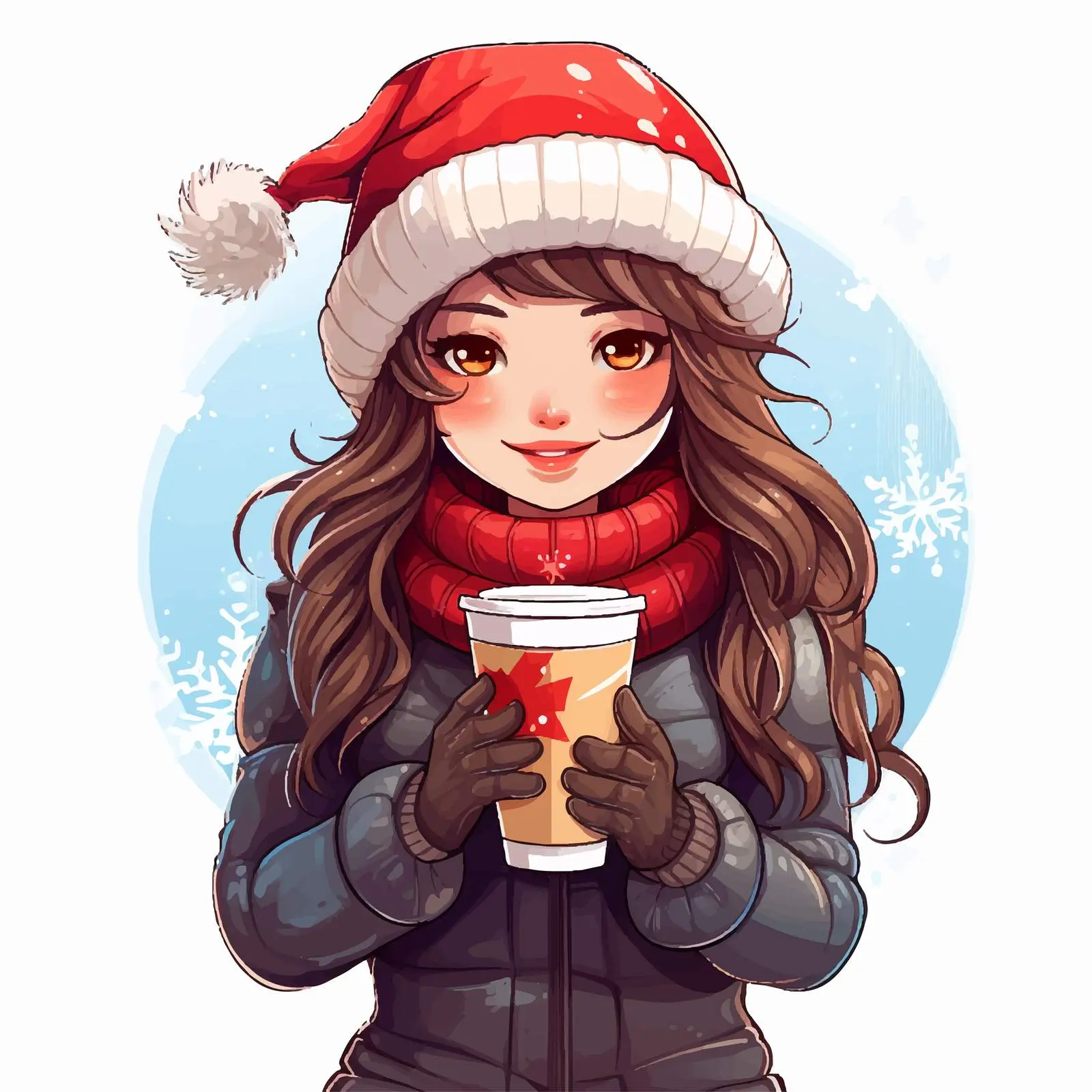 Girl in Hat Enjoying Festive Drink – free festive fashion image from Dotvec