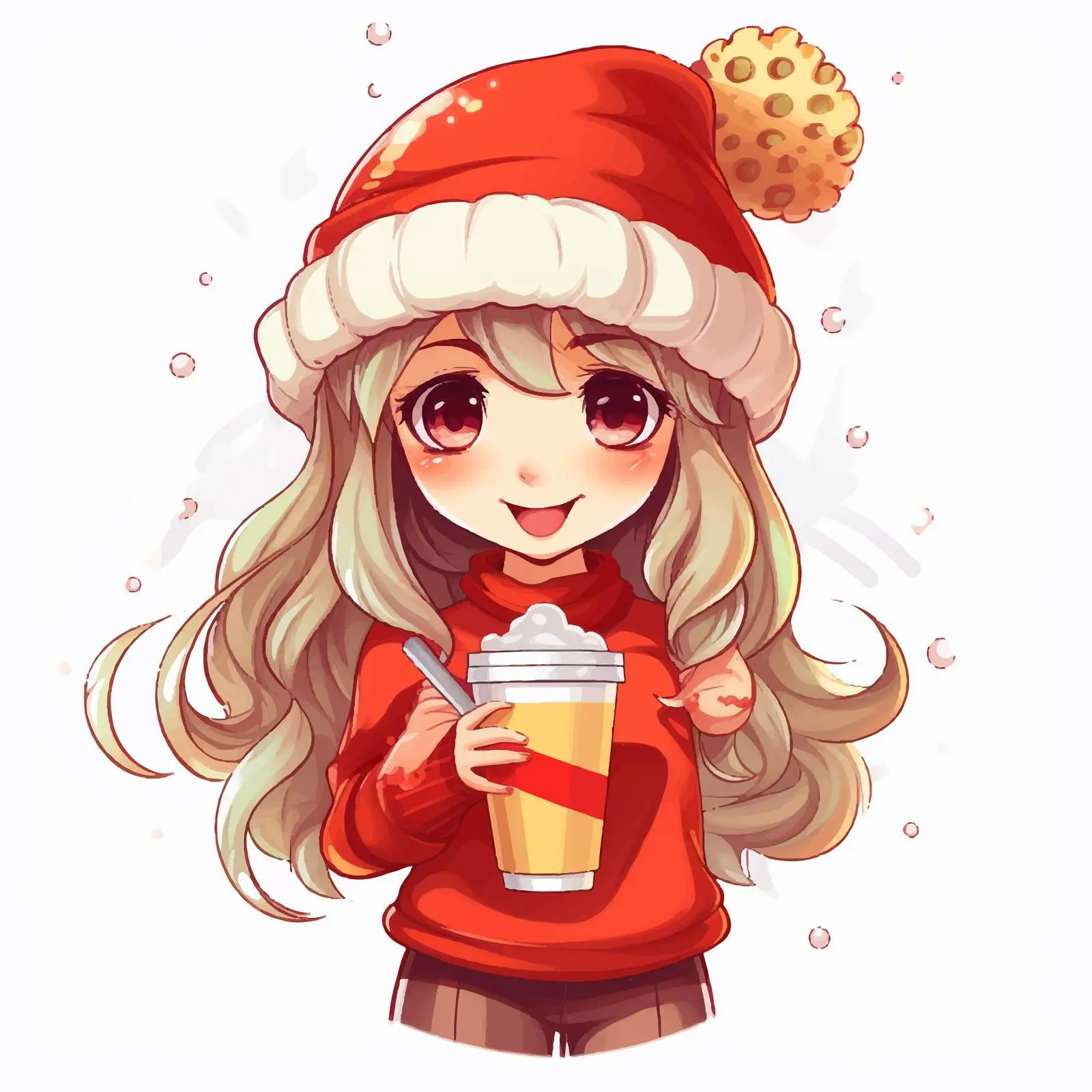 Girl in Hat Holding Festive Drink — free download from Dotvec