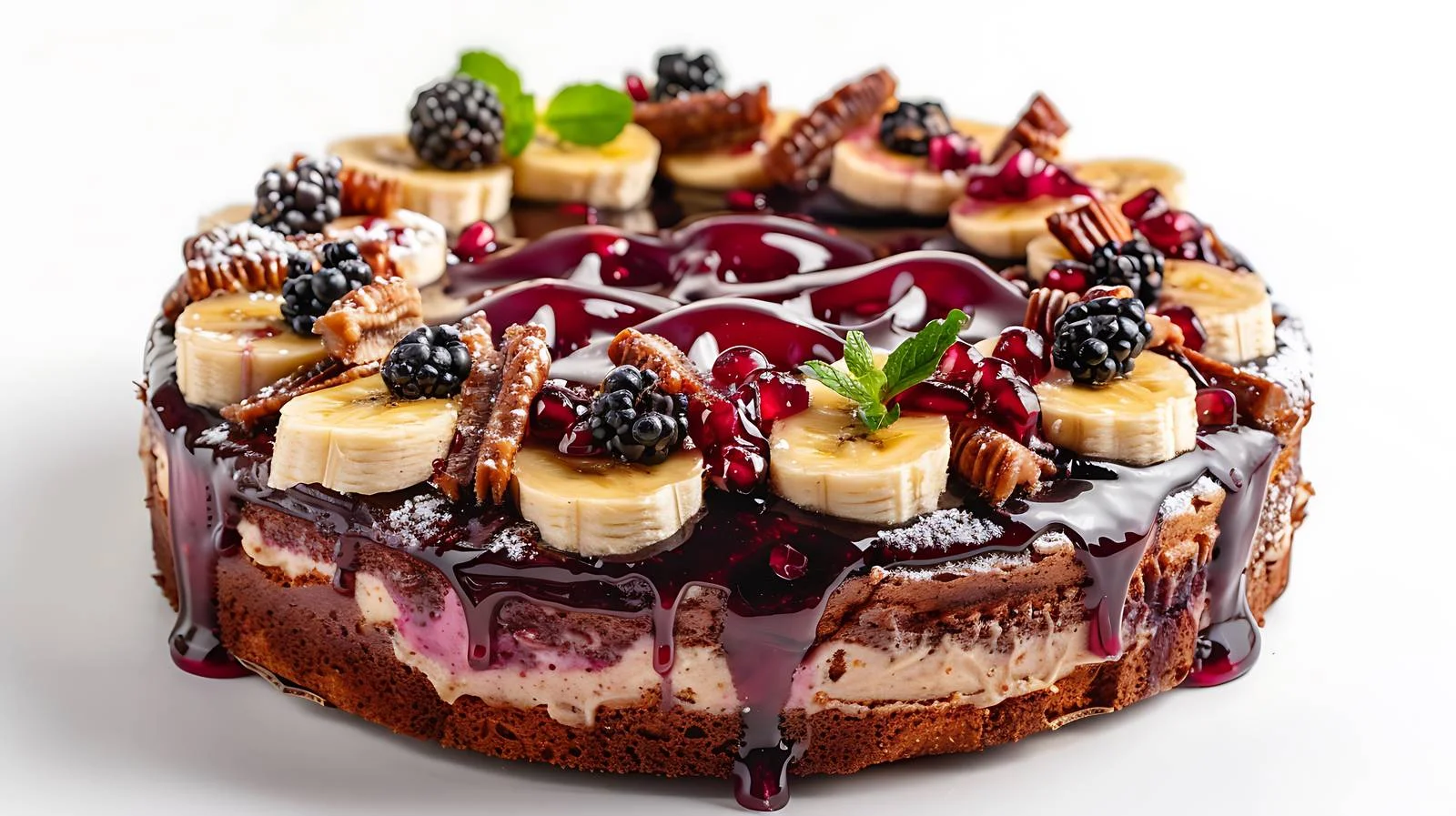 Delicious homemade banana cake with jelly — free download from Dotvec