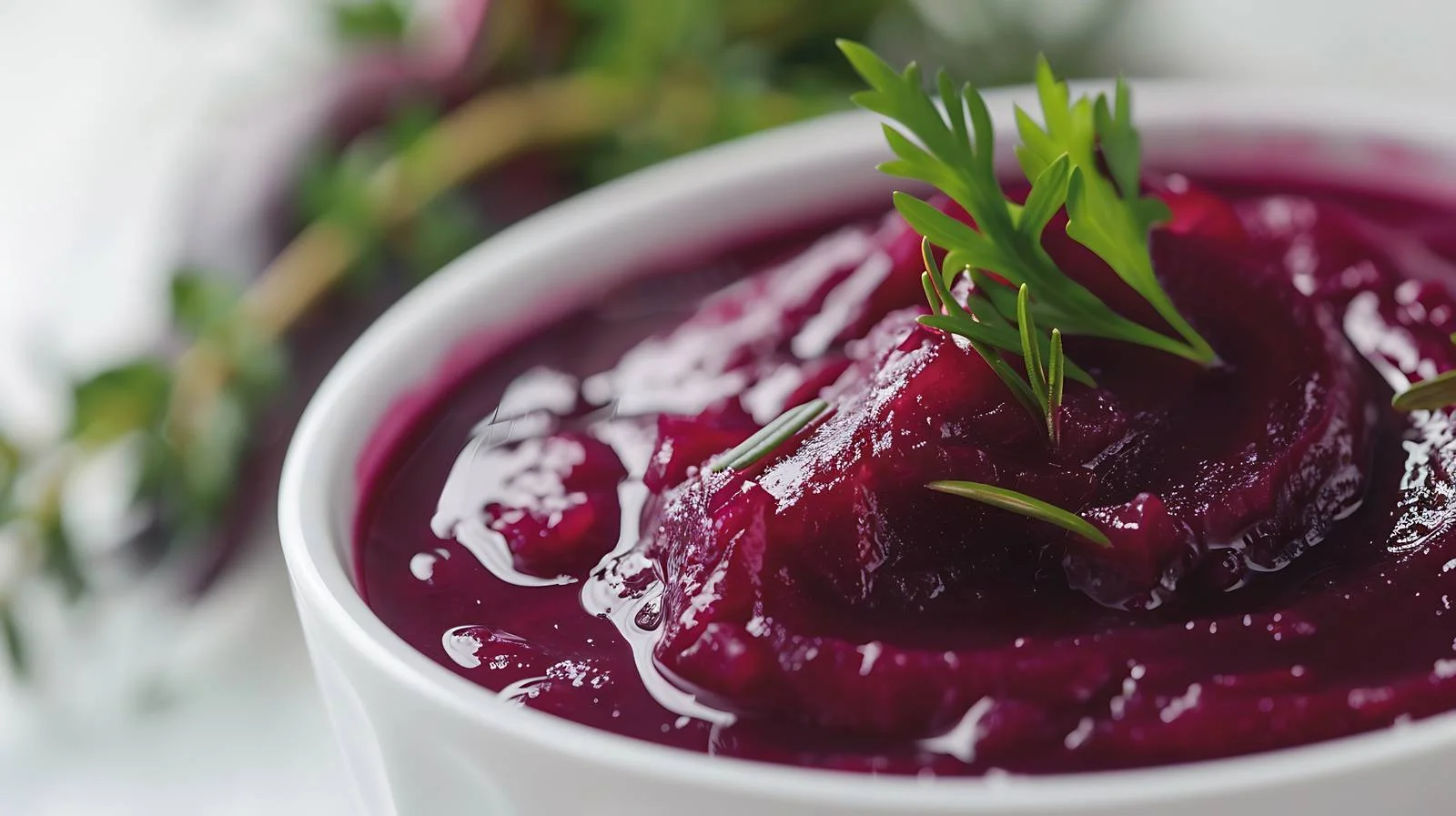 Delicious beetroot soup in isolated close-up — free download from Dotvec