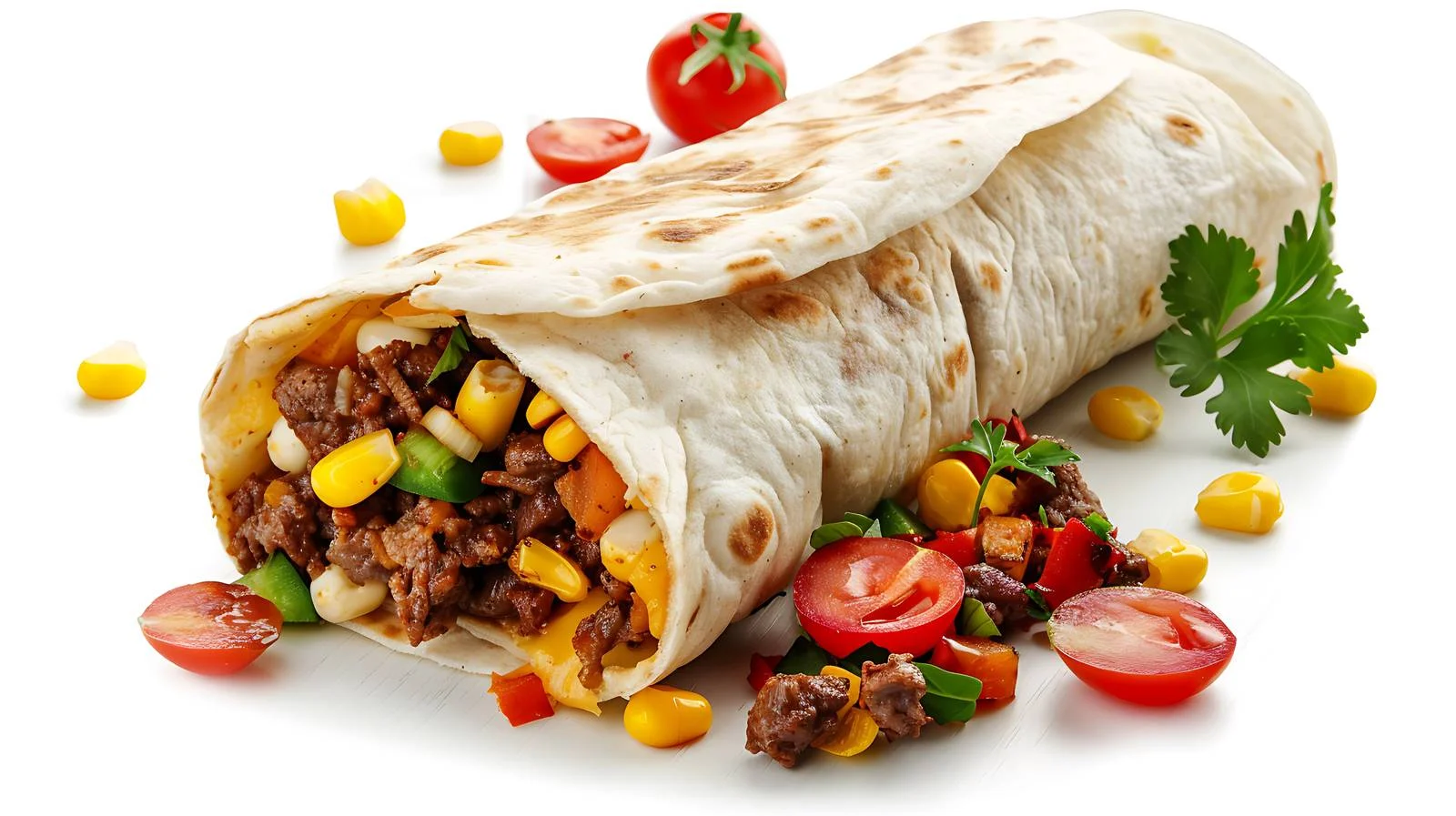 Savory Homemade Burrito with Beef — free download from Dotvec