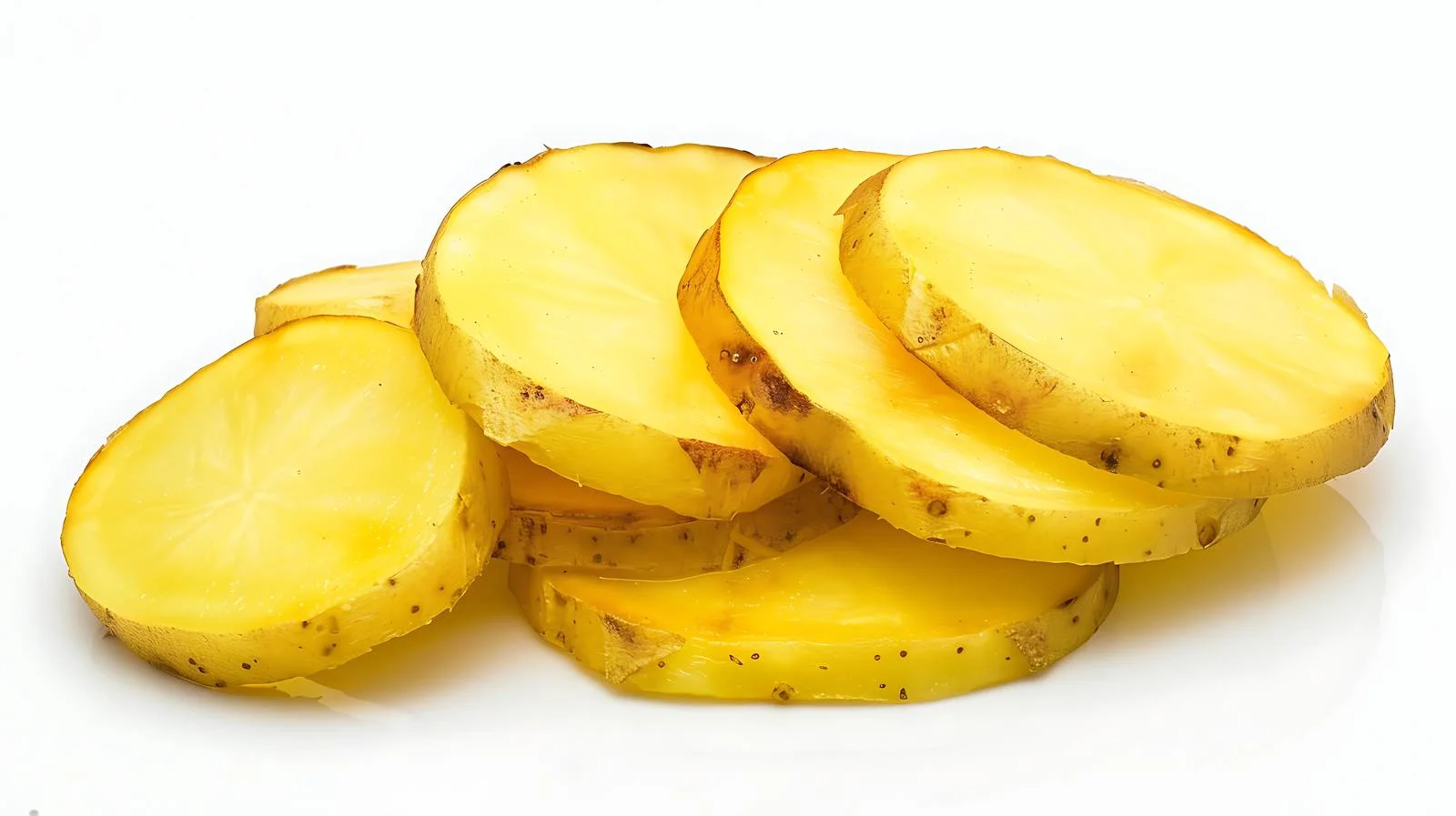 Delicious homemade potato slices on white background — free download from Dotvec