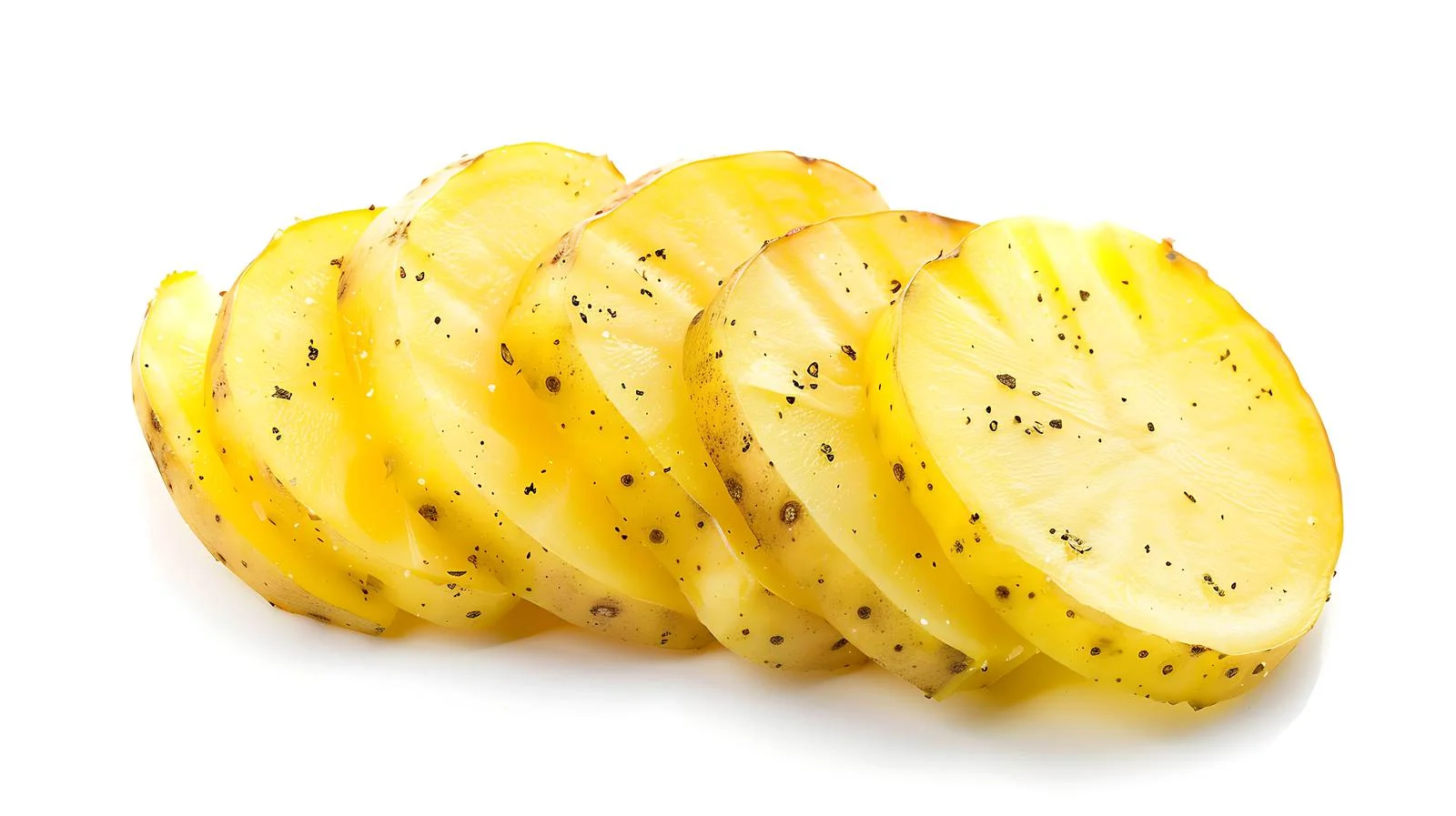 Delicious homemade potato slices on white background — free download from Dotvec