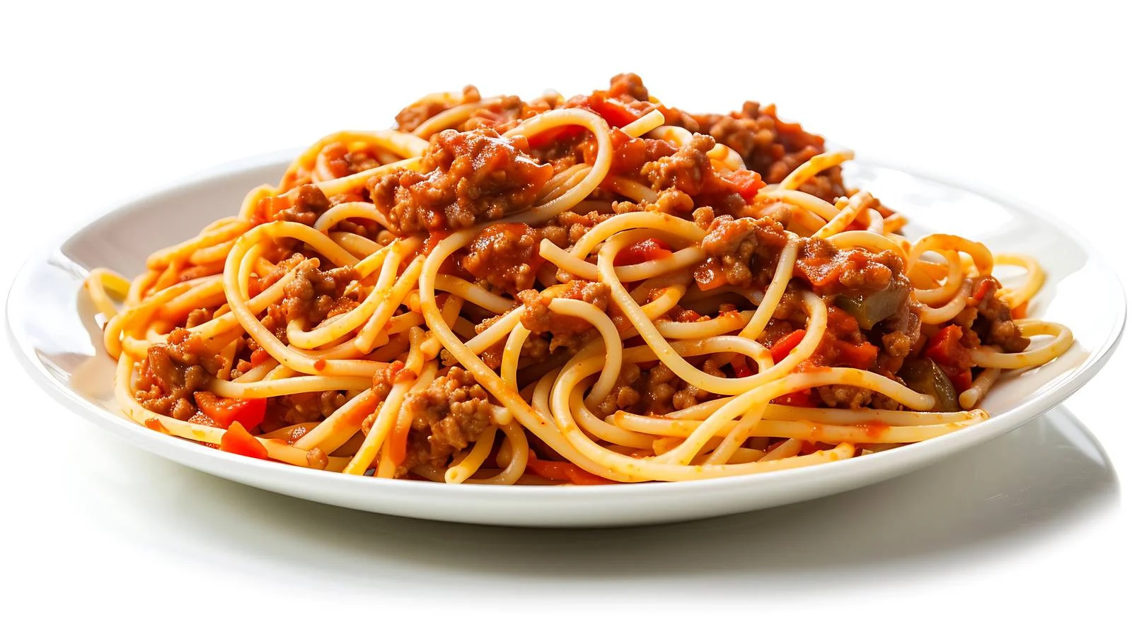 Delicious Homemade Spaghetti Bolognese on White Background — free download from Dotvec