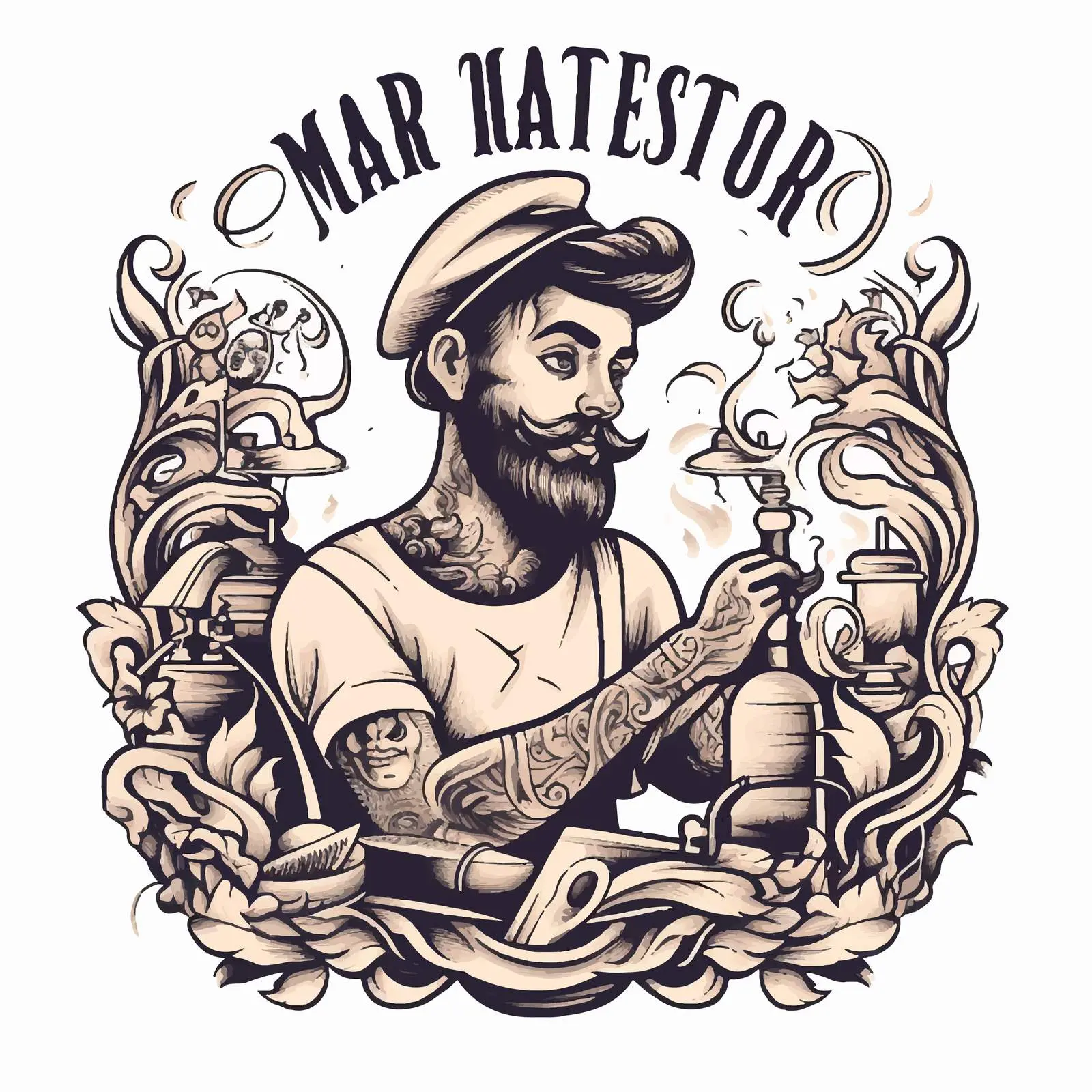 Handwritten Tattoo Phrase Outline Vector Graphic — free download from Dotvec