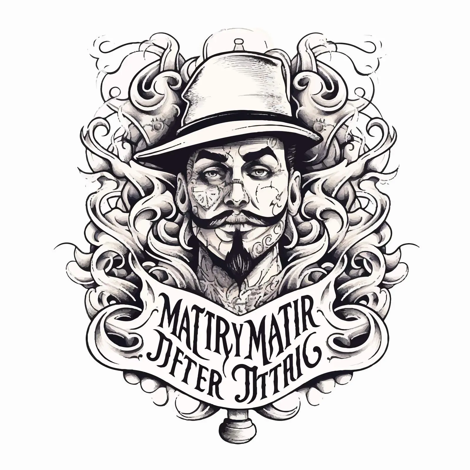 Handwritten Tattoo Phrase Outline Design – free cursive image from Dotvec